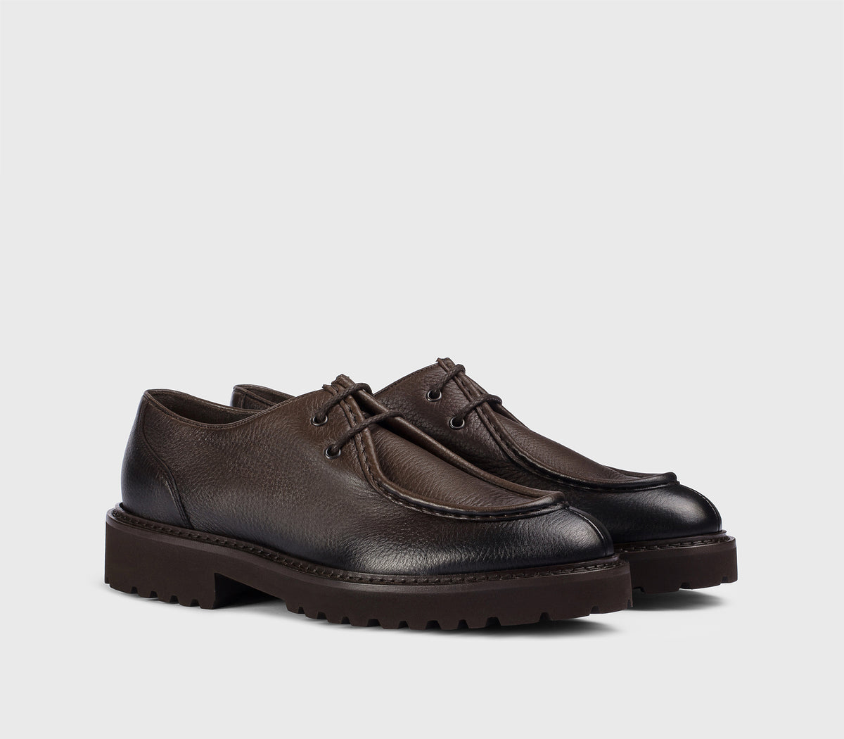 DU2737PHILUF054TM00 - Stringata in pelle di cervo a due fori testa di moro