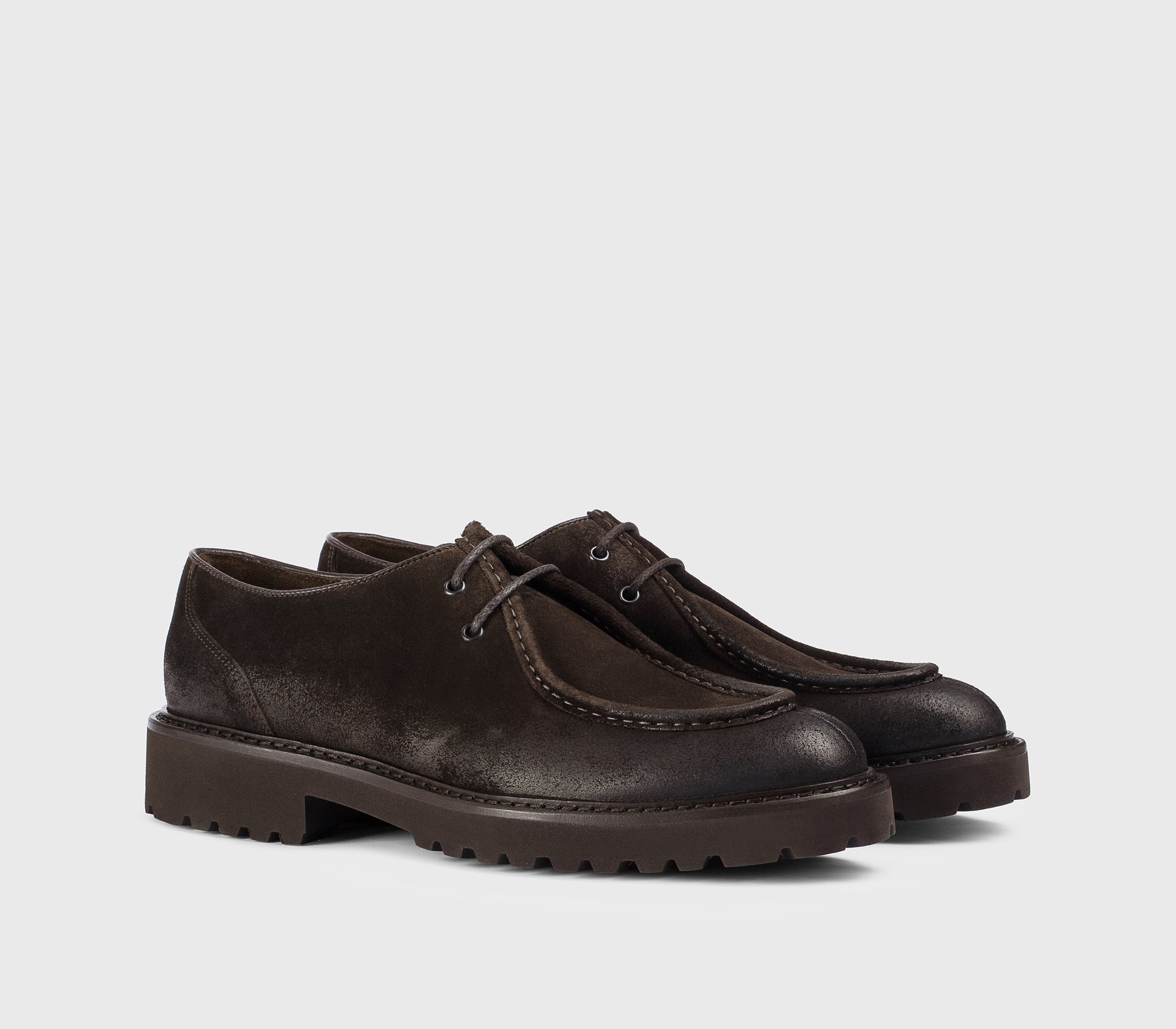 DU2737PHILUF205TM23 - Stringata in suede a due fori marrone "terre"