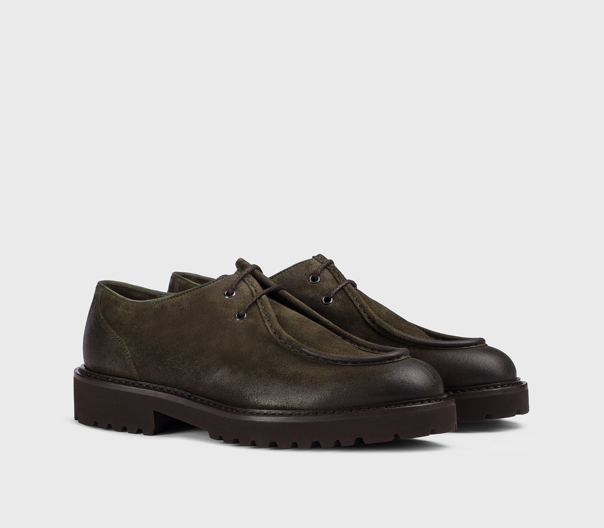 DU2737PHILUF205TV23 - Stringata in suede a due fori verde "muschio"