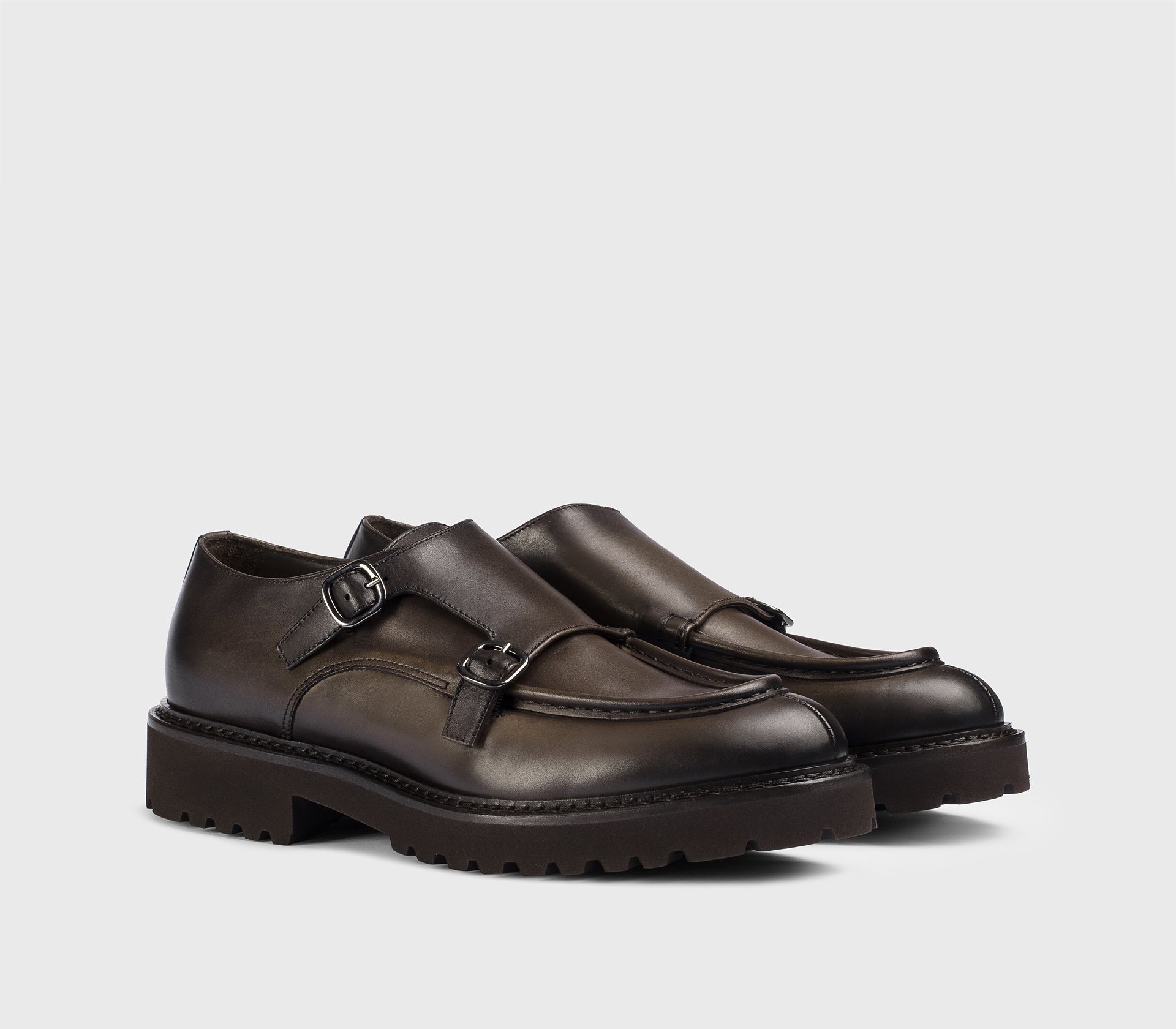 DU2738PHILUF159TM29 - Doppia fibbia in pelle testa di moro