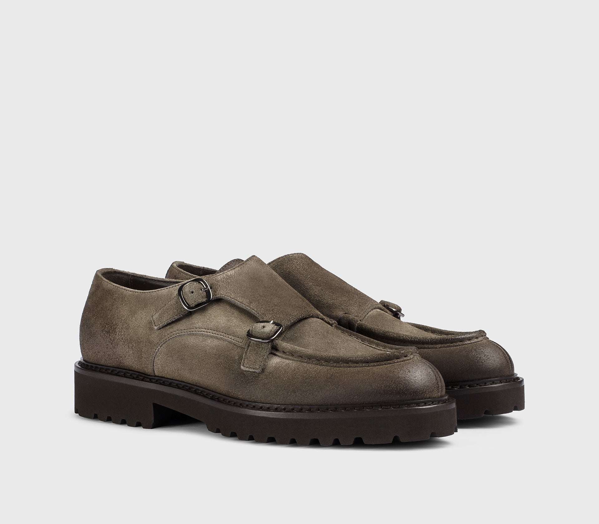 DU2738PHILUF205TM39 - Doppia fibbia in suede "espresso"