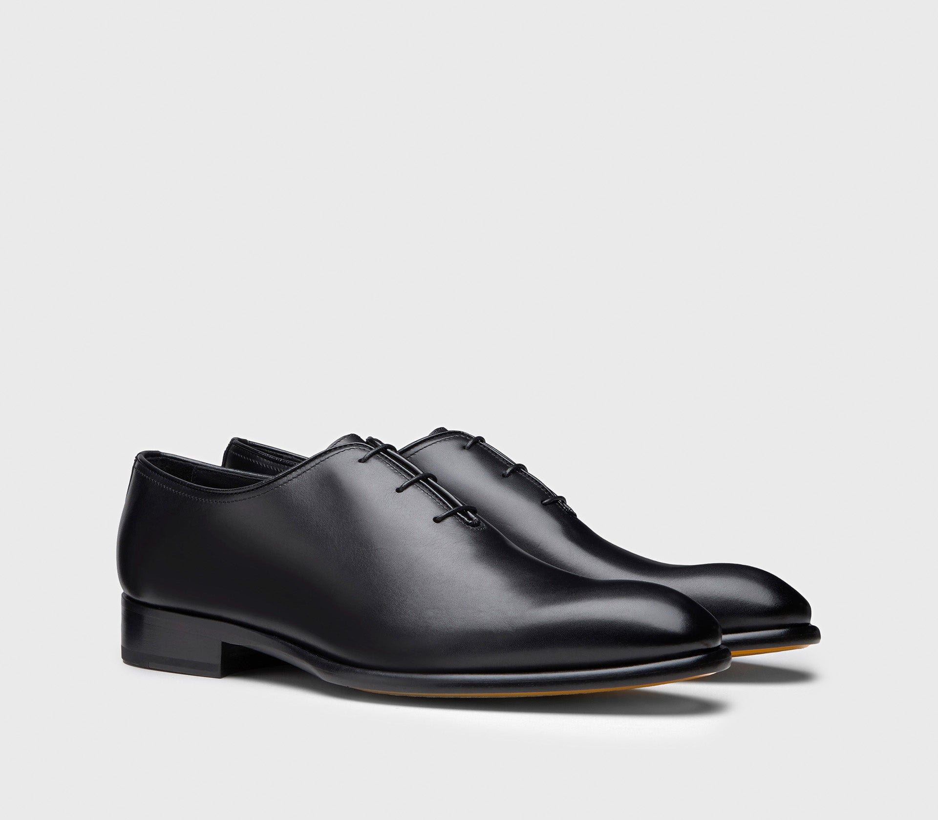 Black leather lace-up