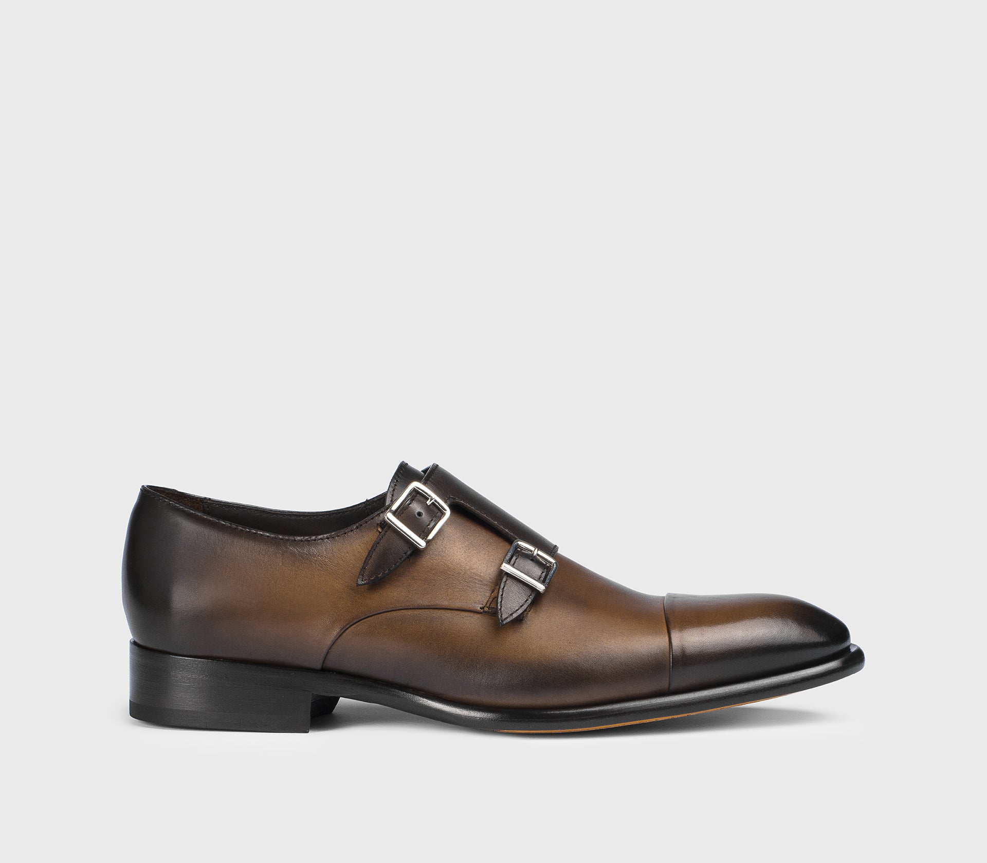 brown dress shoes buckle Handmade Men Leather Buckle Shoes, Formal Dress Shoes, Genuine Leather  Single Buckle Monk Strap Shoes For Men, Men's Buckle Shoes