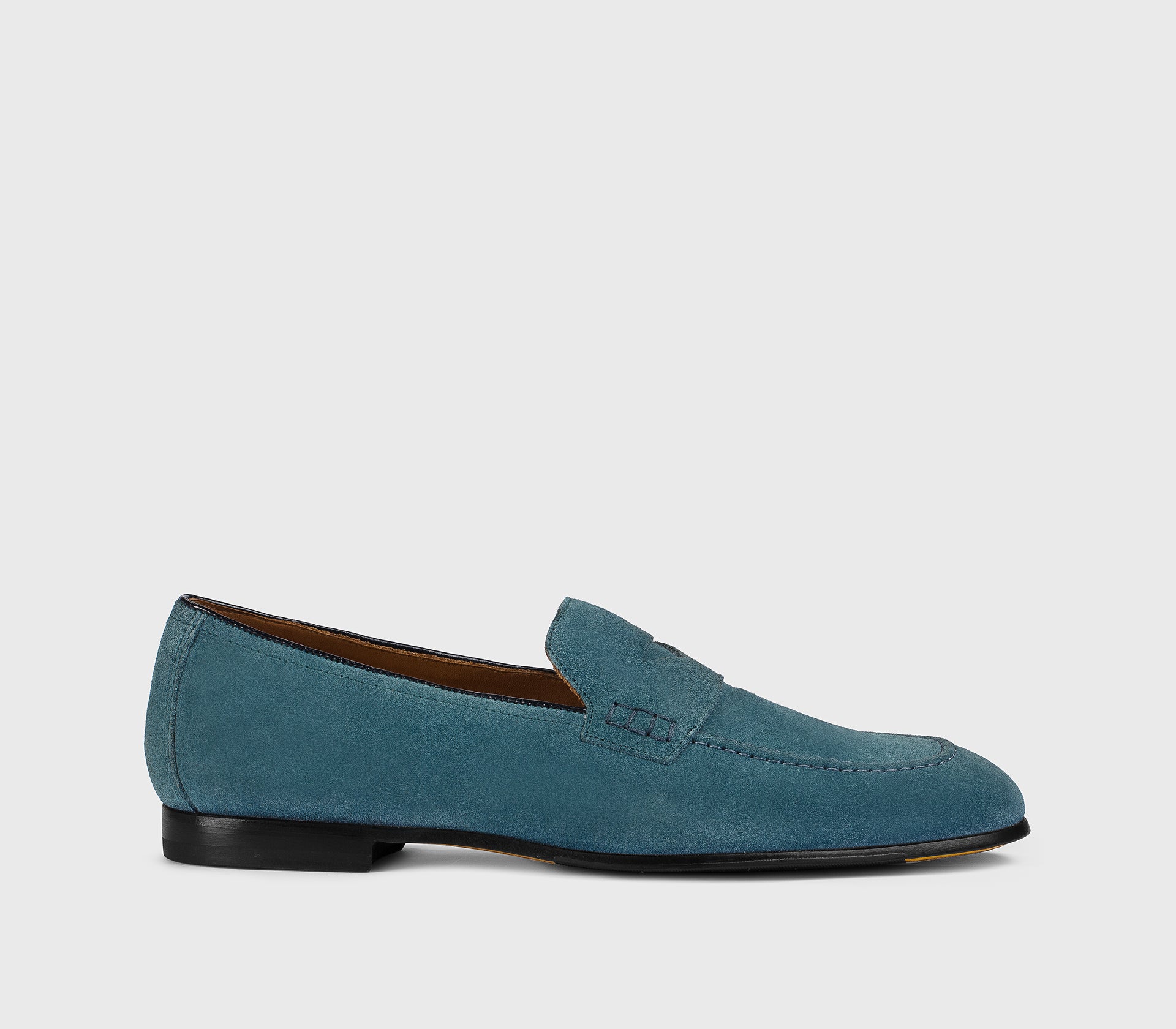 Blue suede loafer