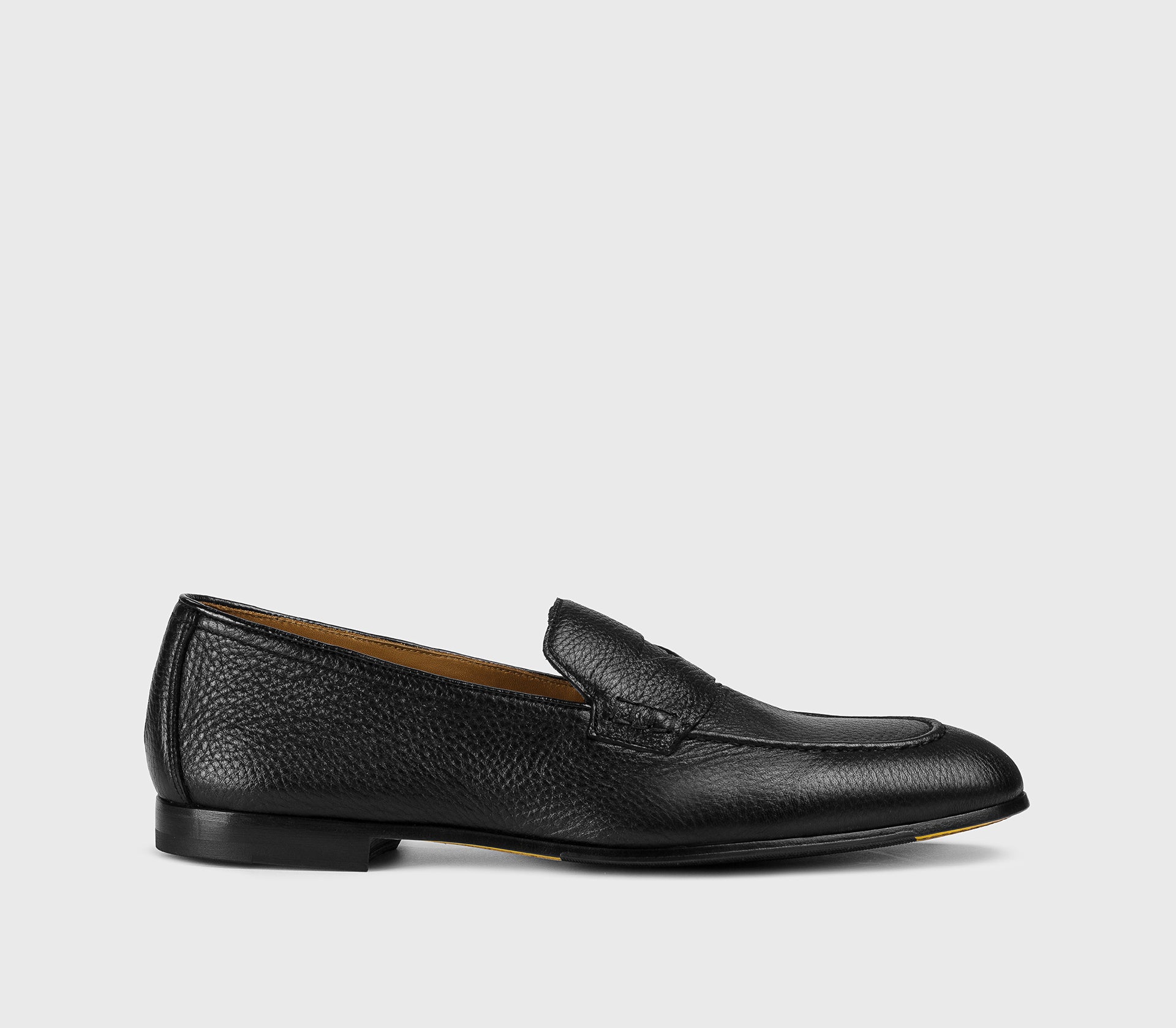 Black deerskin loafer