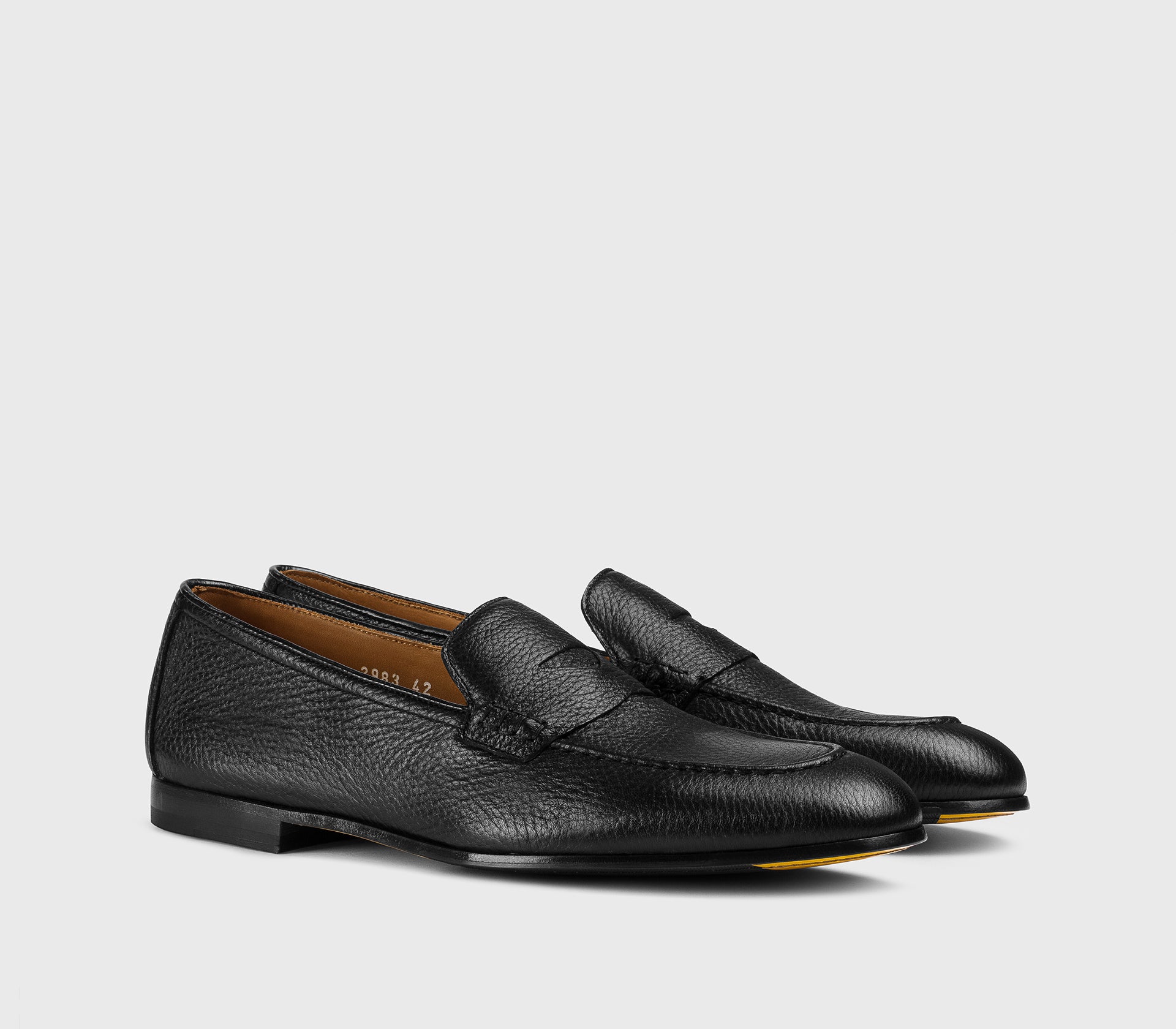 Black deerskin loafer