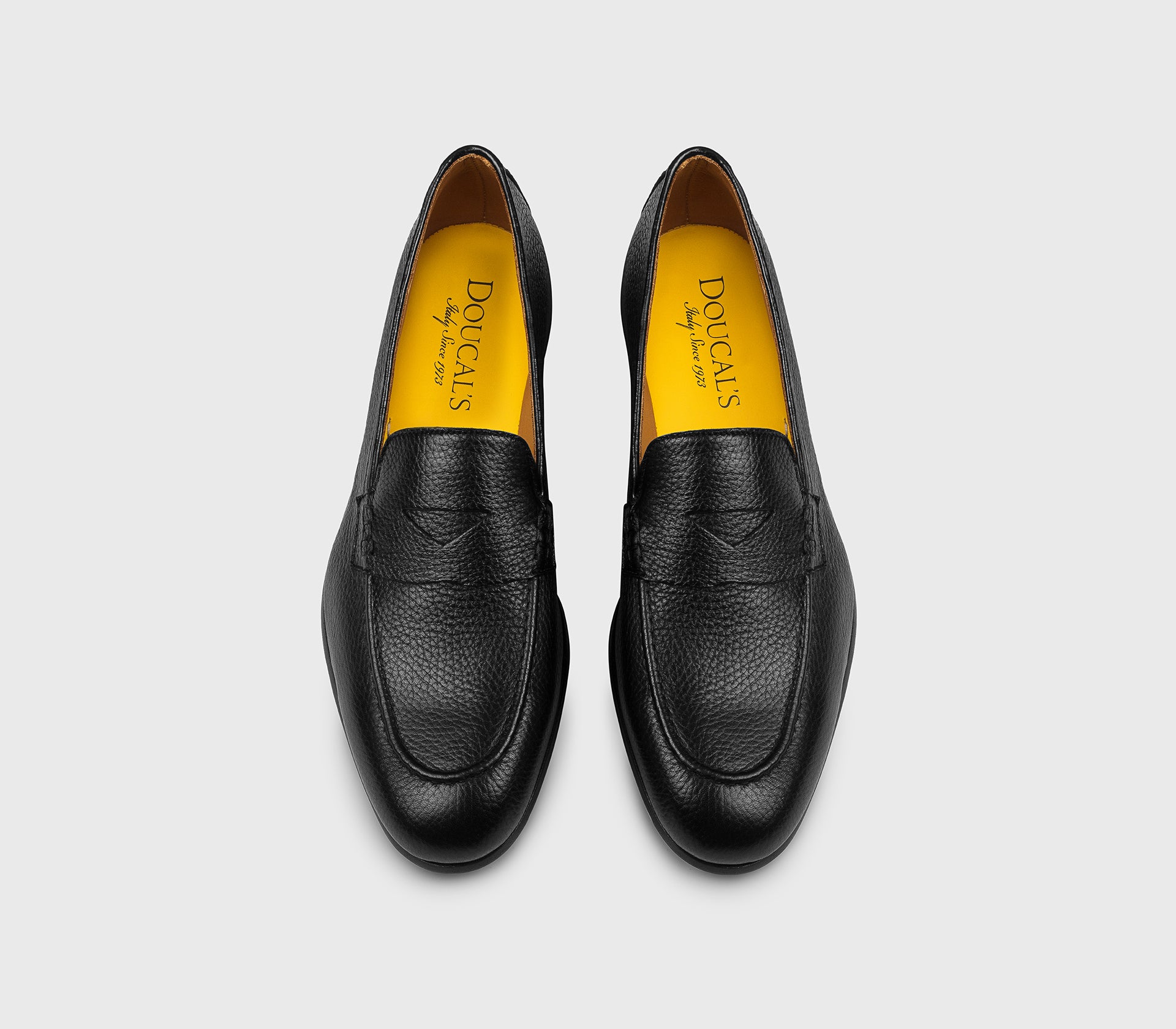 Black deerskin loafer