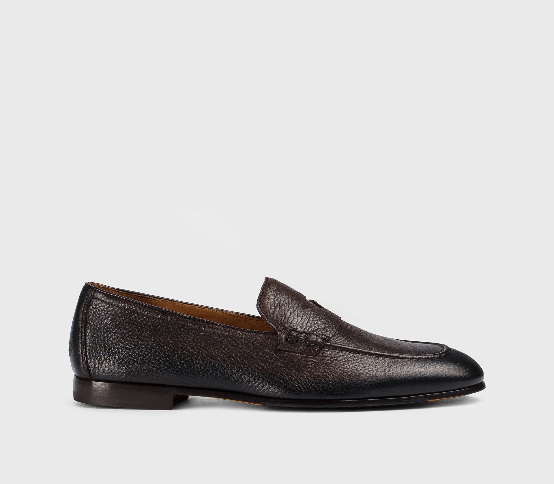 Dark brown deerskin loafer