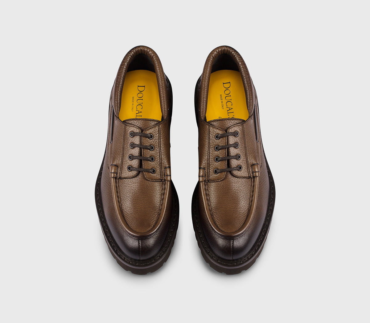 DU3083PHILUF054TM04 - Mocassino stringato in pelle di cervo marrone