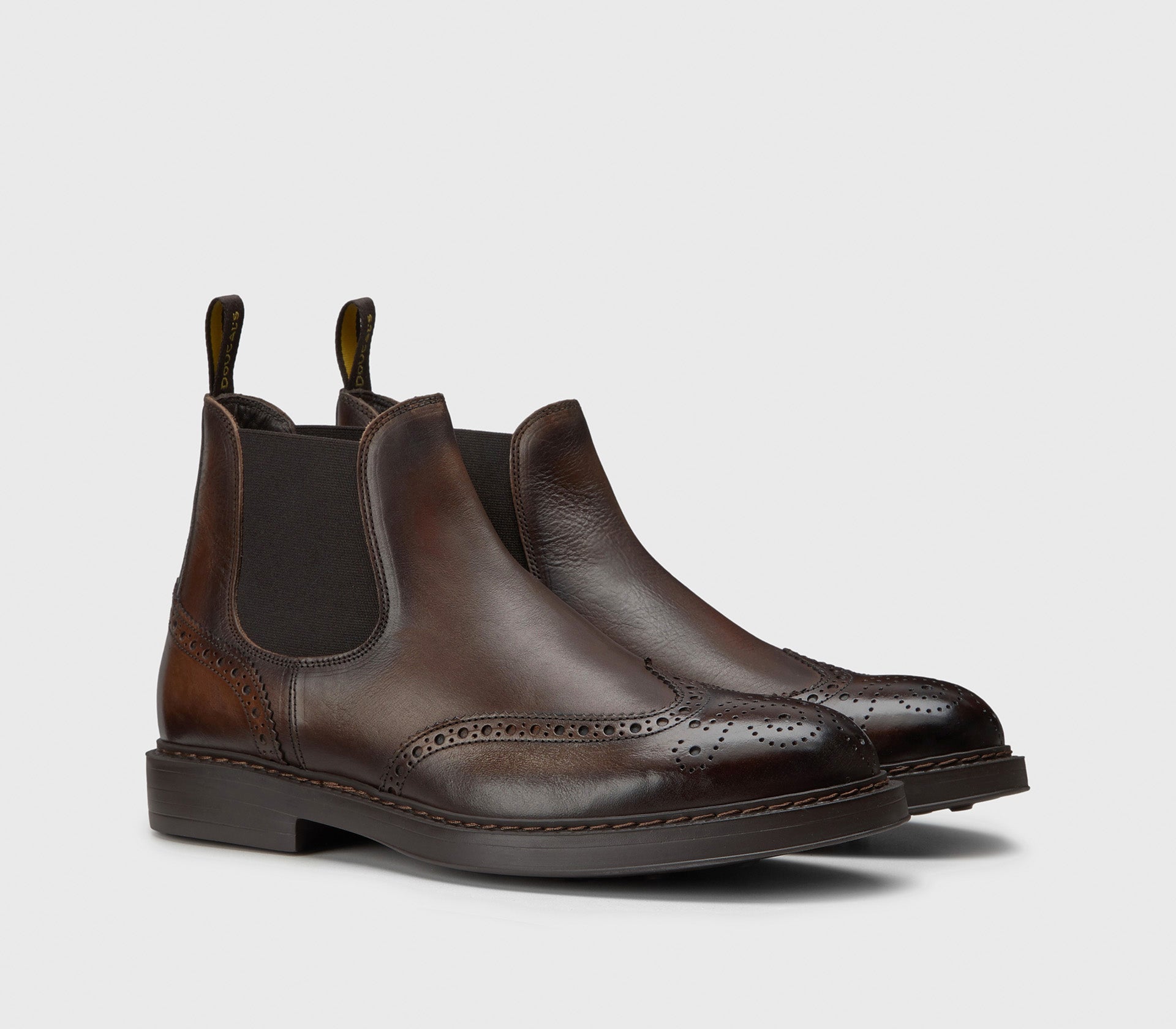 DU3091BRUXUF188TM04 - Stivaletto a coda di rondine in pelle marrone