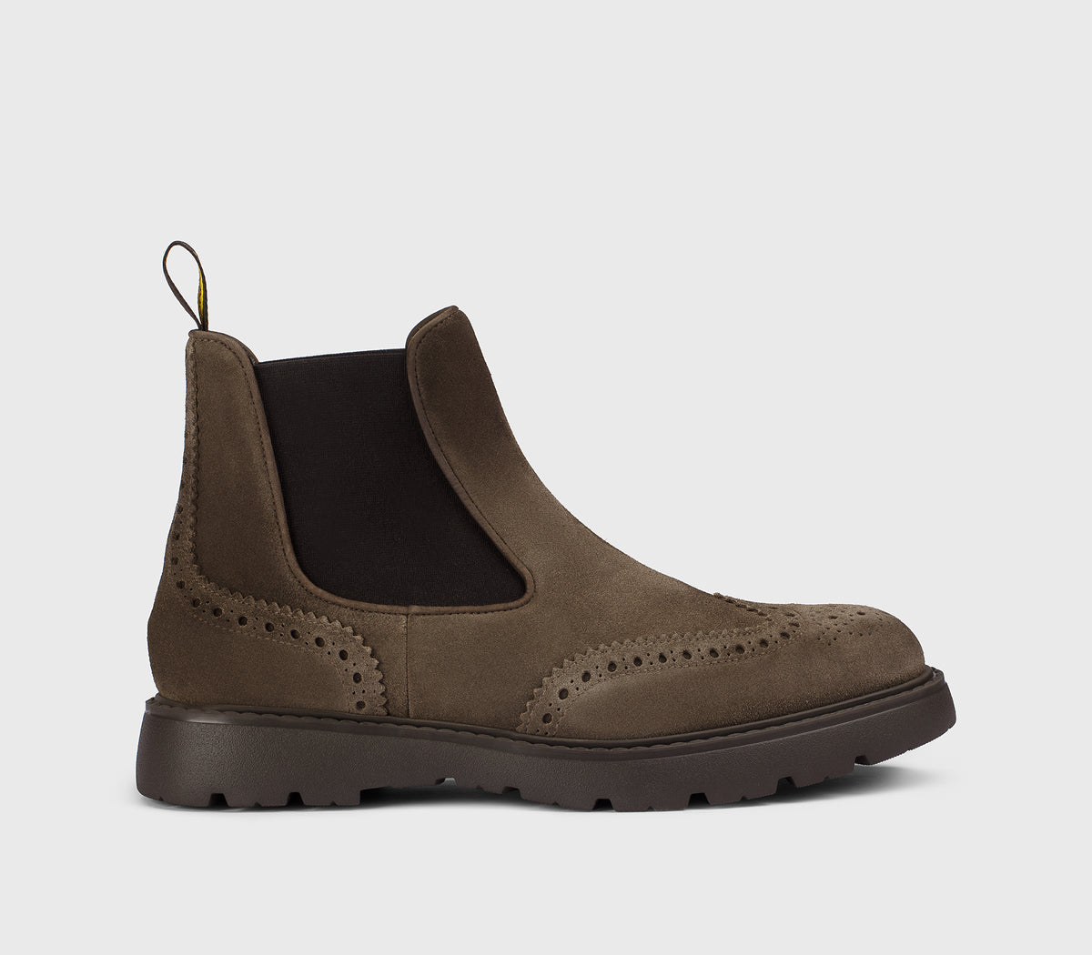 Wingtip-Stiefelette aus Veloursleder im Farbton „Creta“