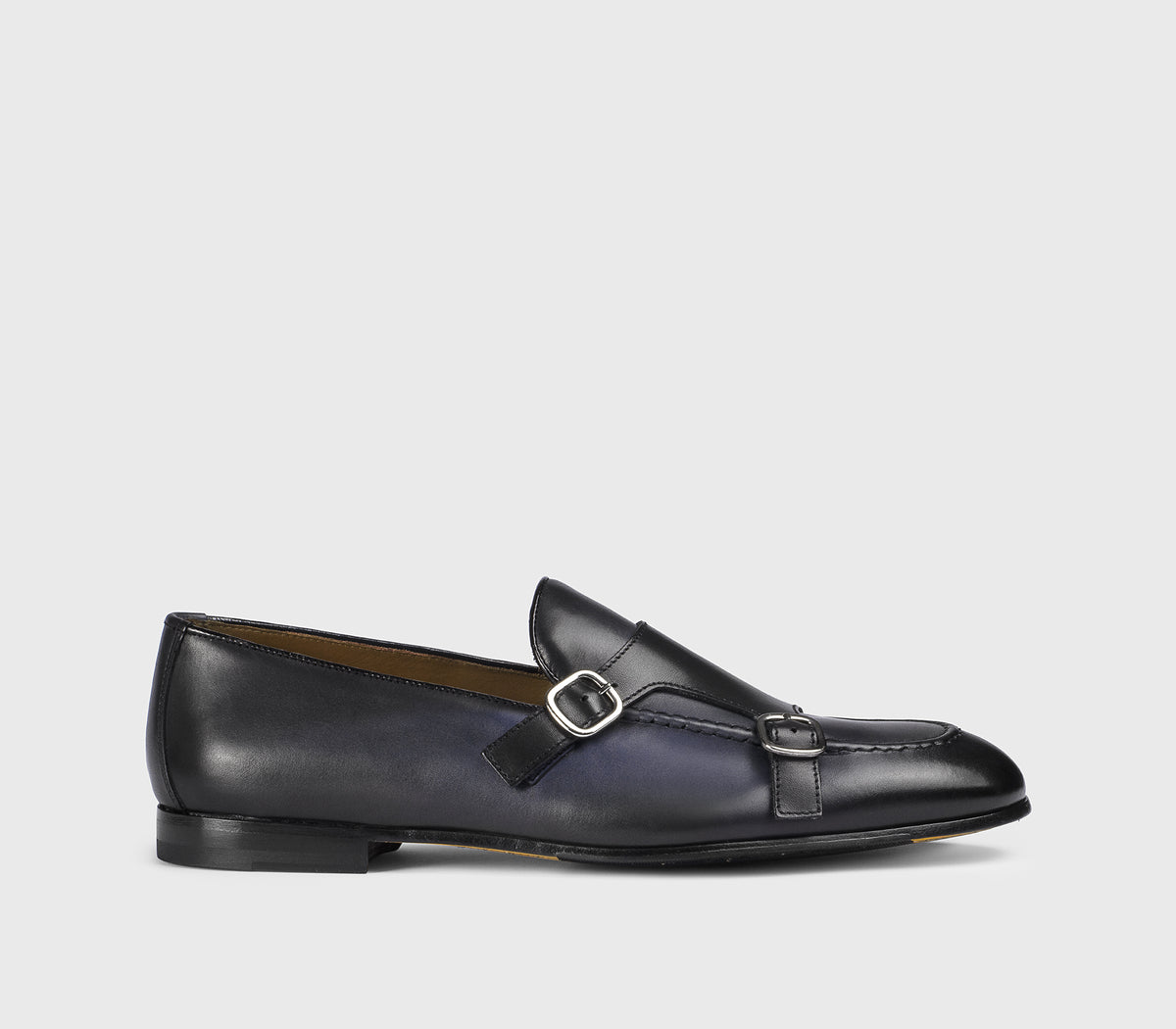 Elegant Navy Leather Men\'s buckle shoe Montreal Navy Blue Monk Strap Loafers - Stylish Leather  main image 4