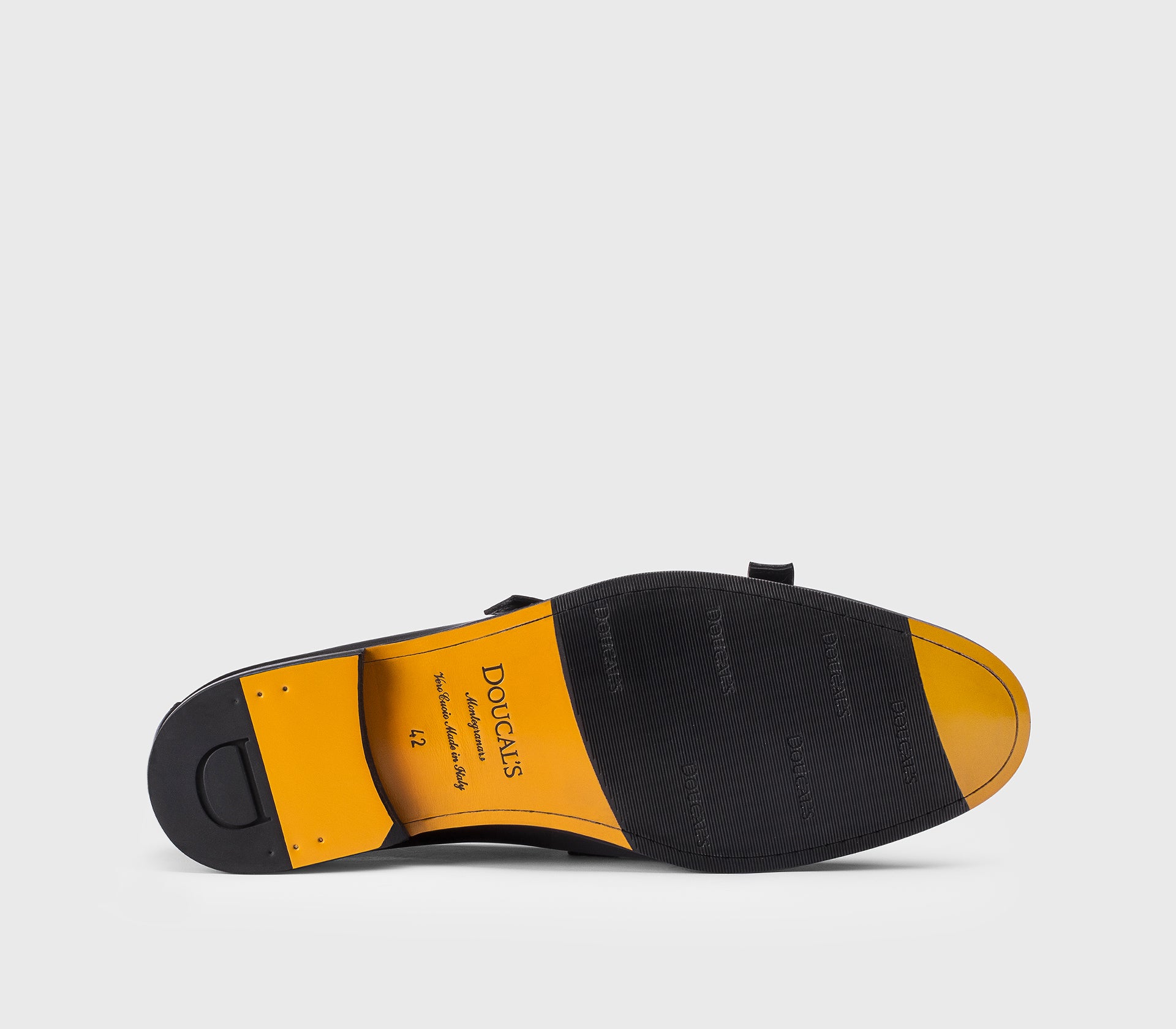 Monkstrap-Mokassin aus schwarzem Leder