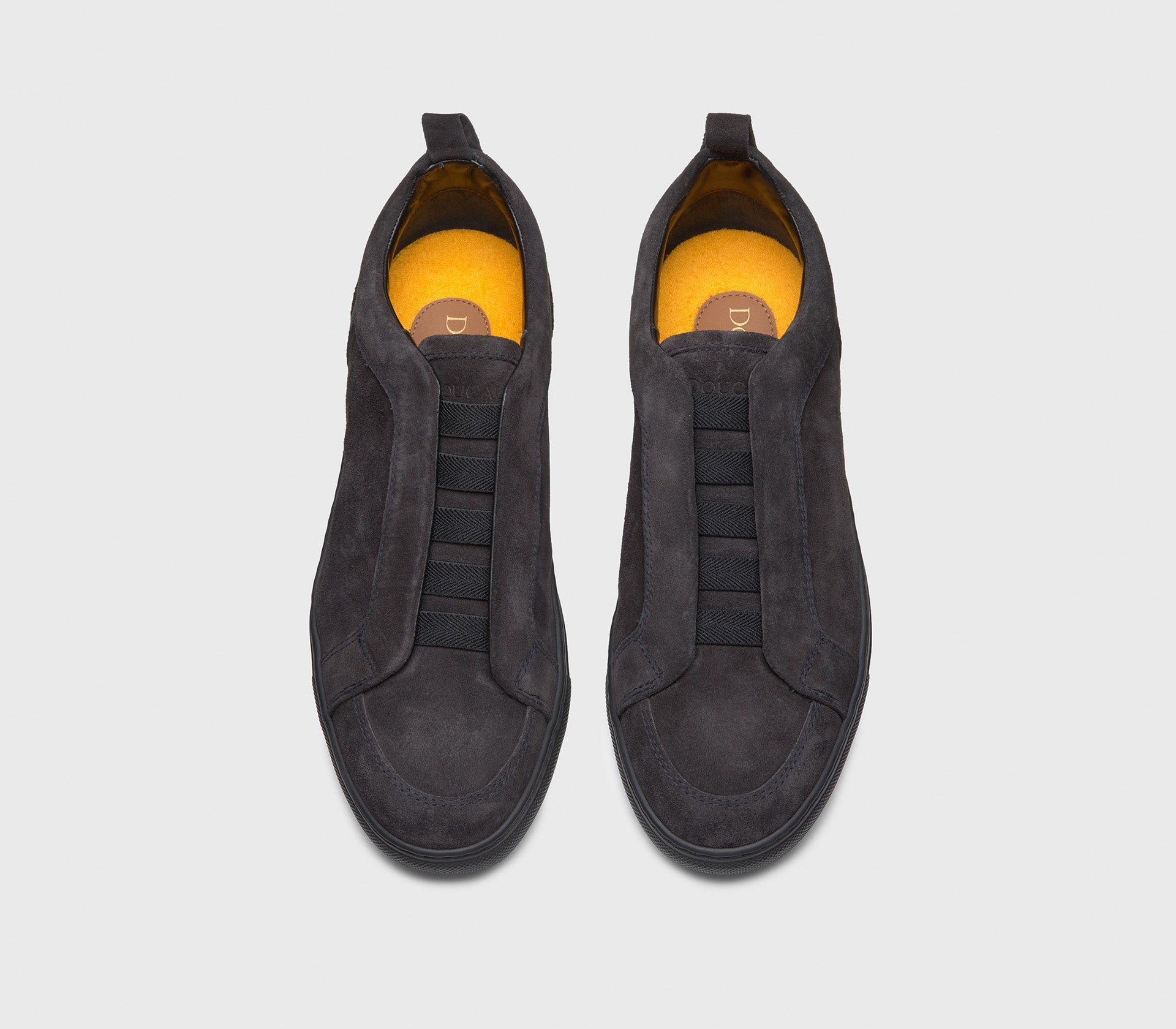 Sneaker sans lacets en daim anthracite