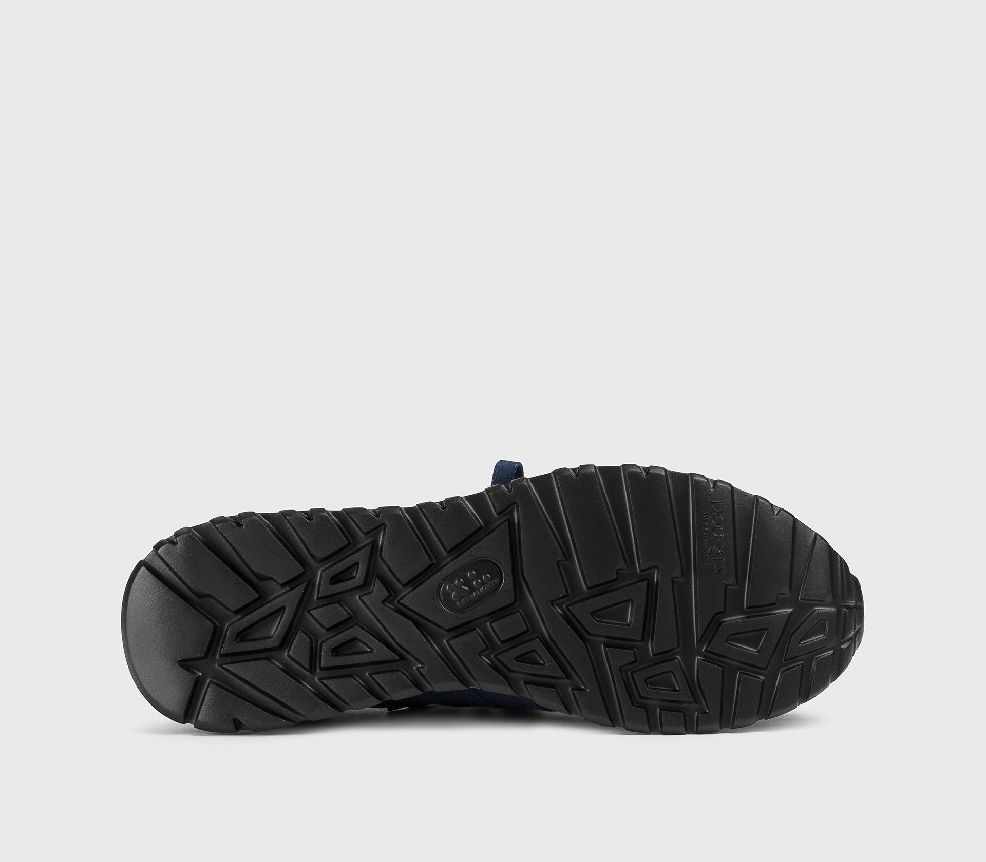 Sneaker in blue technical fabric and leather