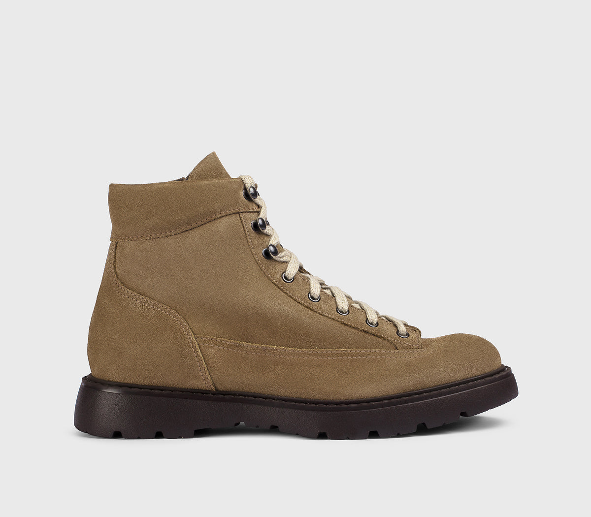 Bottine à lacets en daim cacao
