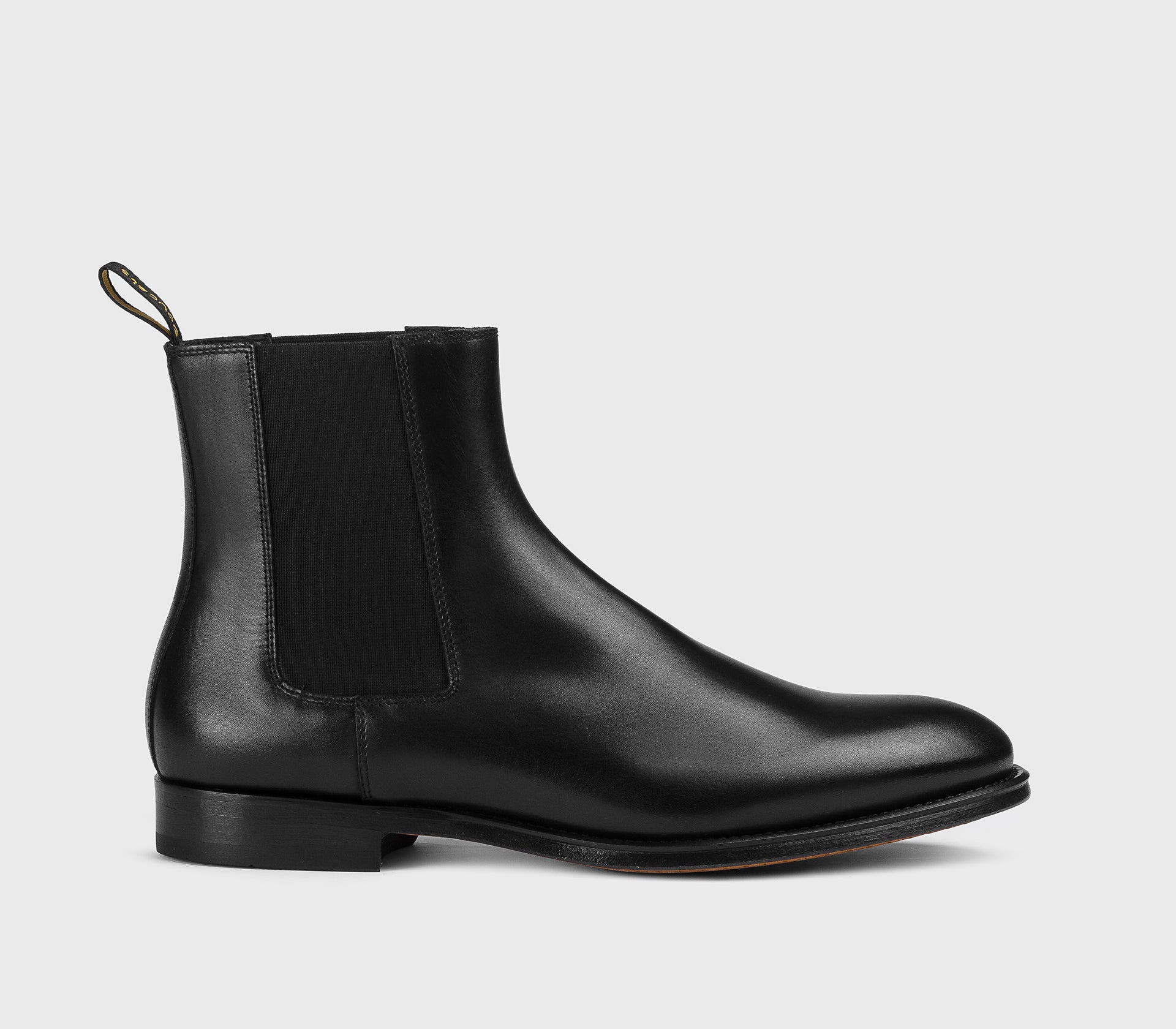 Black leather ankle boot
