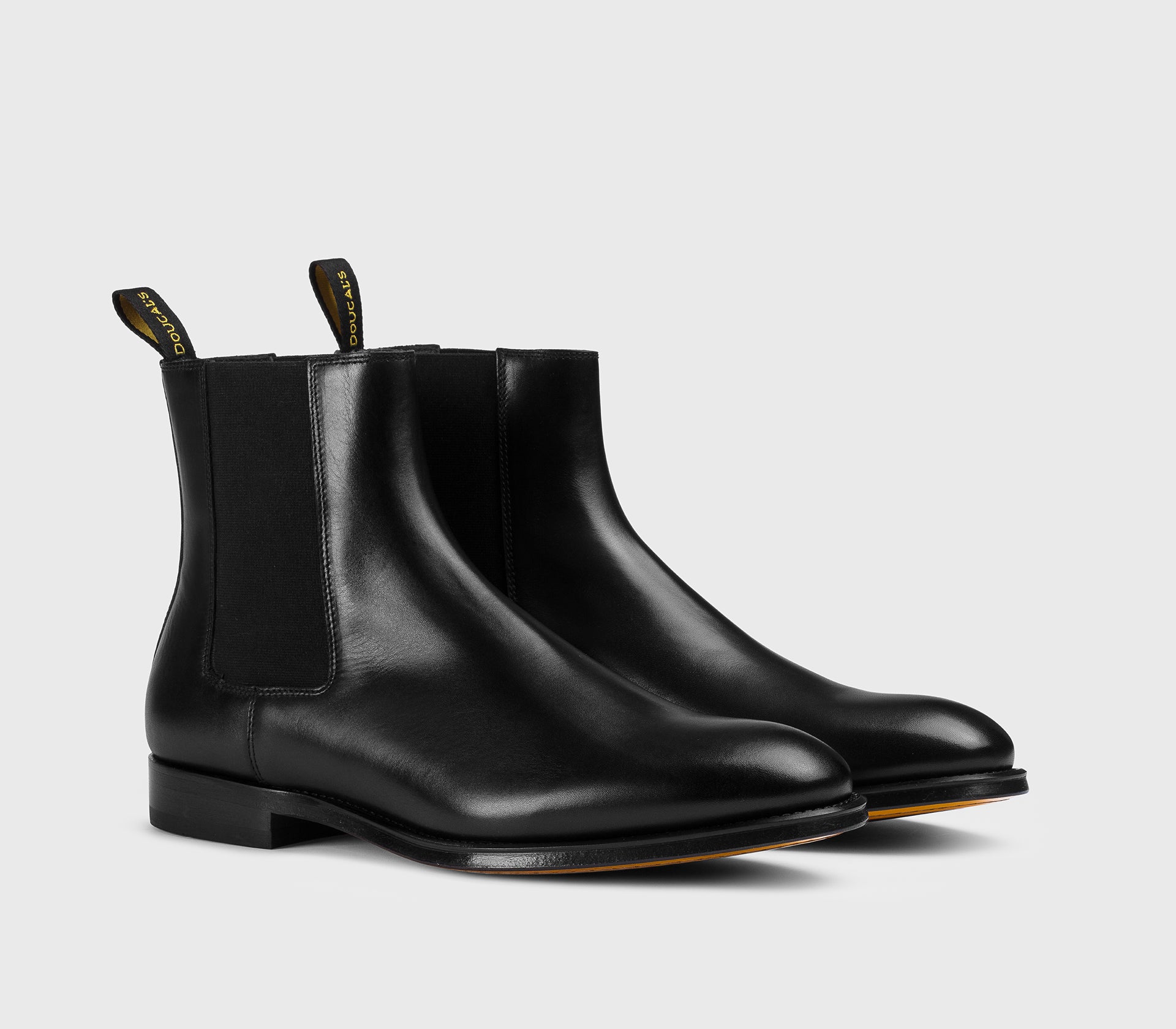 Black leather ankle boot