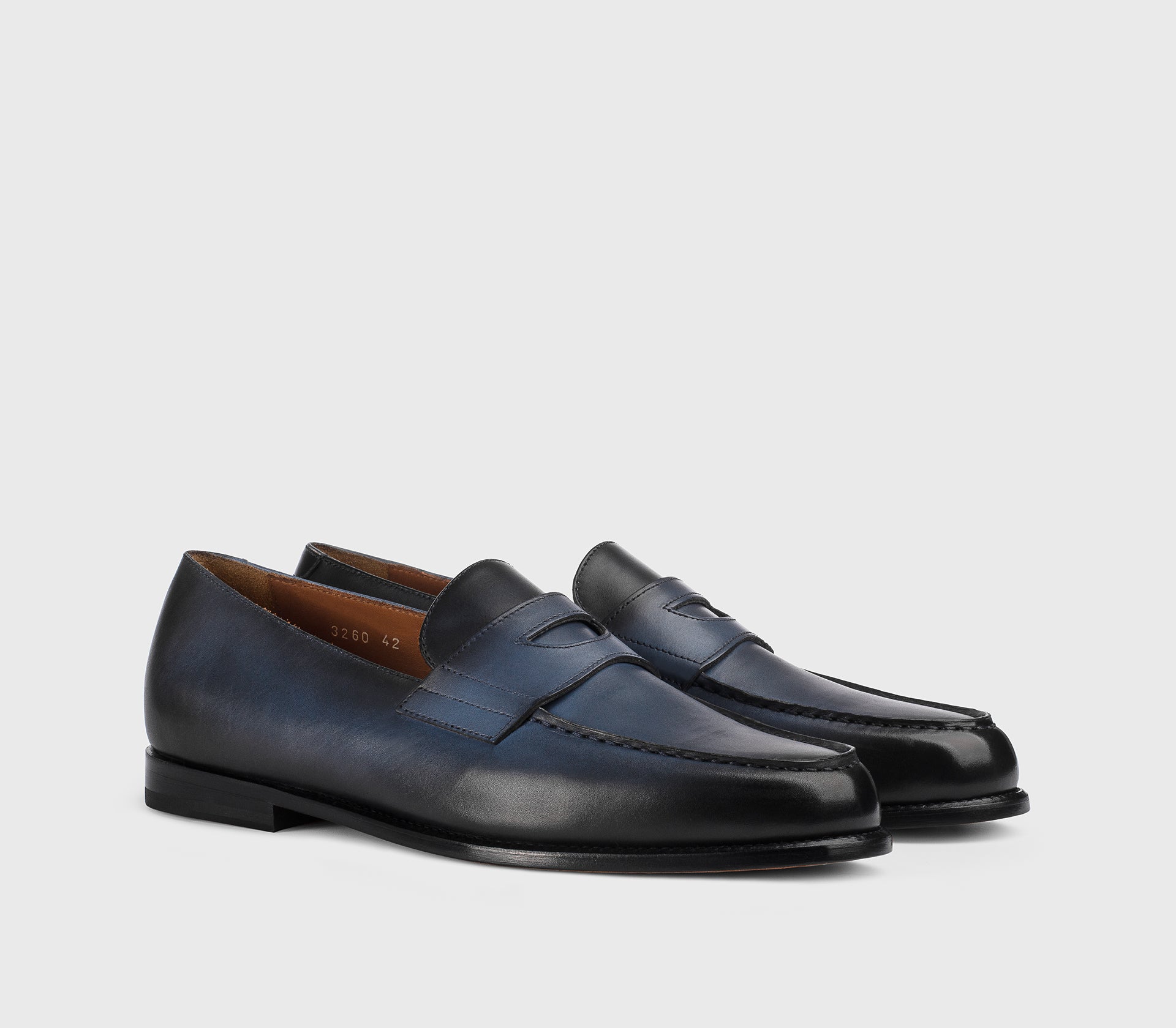 DU3260MARIUF159NA00 - Mocassino "Mario 50" in pelle azzurro
