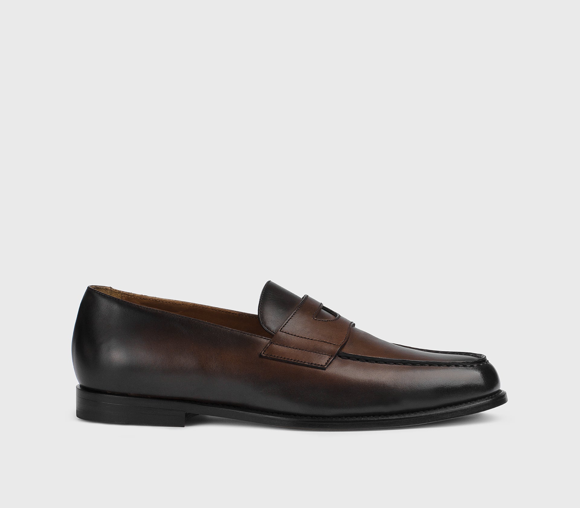 "Wood" brown leather Mario 50 loafer