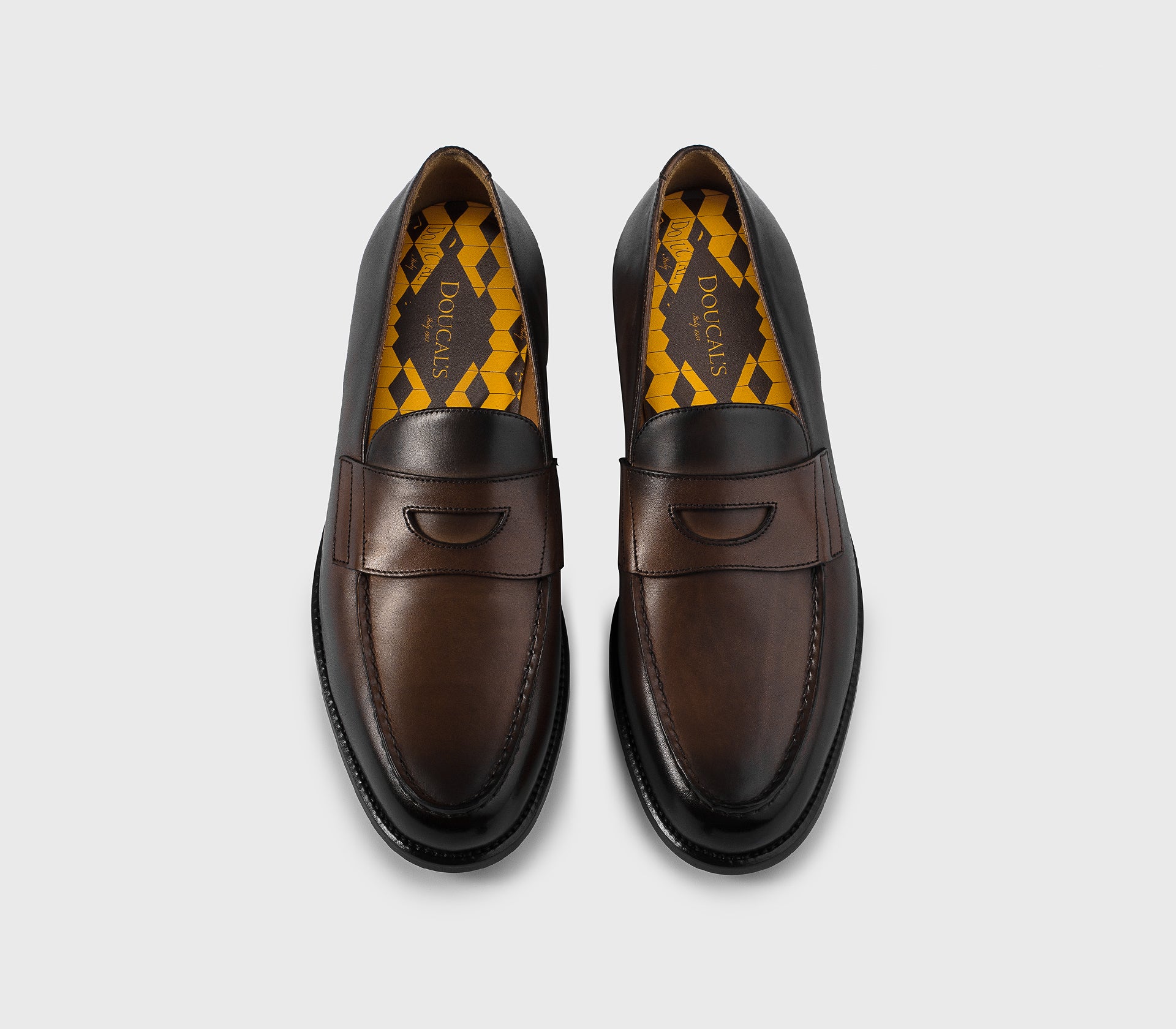 "Wood" brown leather Mario 50 loafer