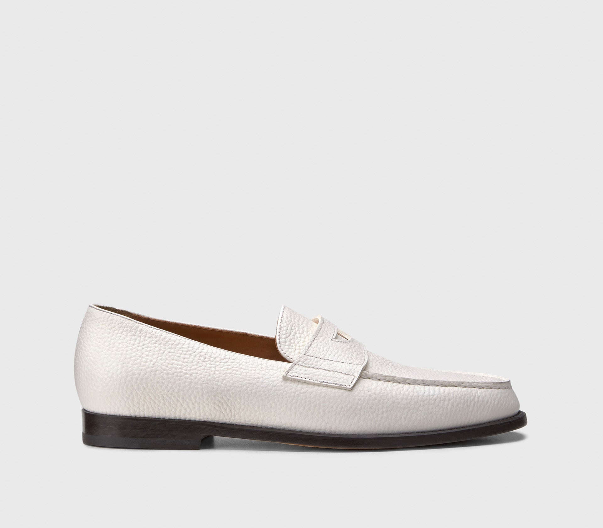 White tumbled leather ‘Mario 50’ loafer