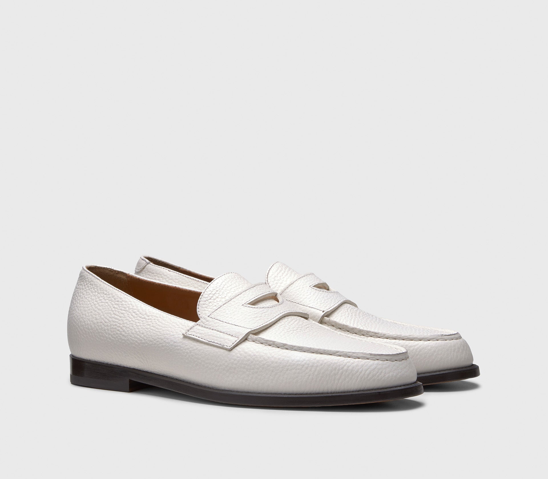 Mocassin « Mario 50 » en cuir foulonné blanc