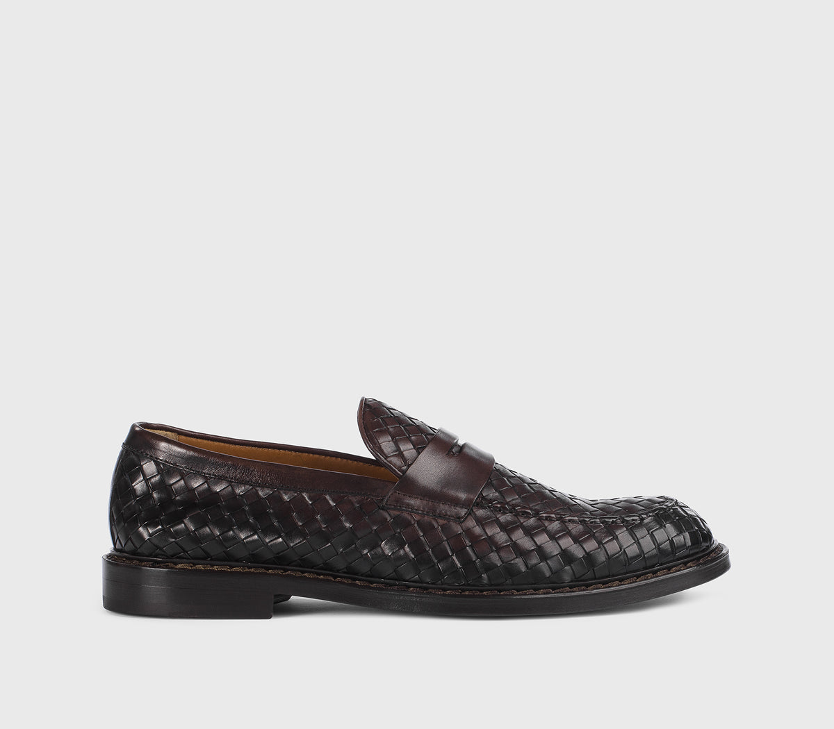 Ecole Douglas Leather Square Toe Slip On Loafer Shoes Brown Mens 6.5 US/ 39 EU Calum Chocolate Brown Leather Penny Loafers main image 3