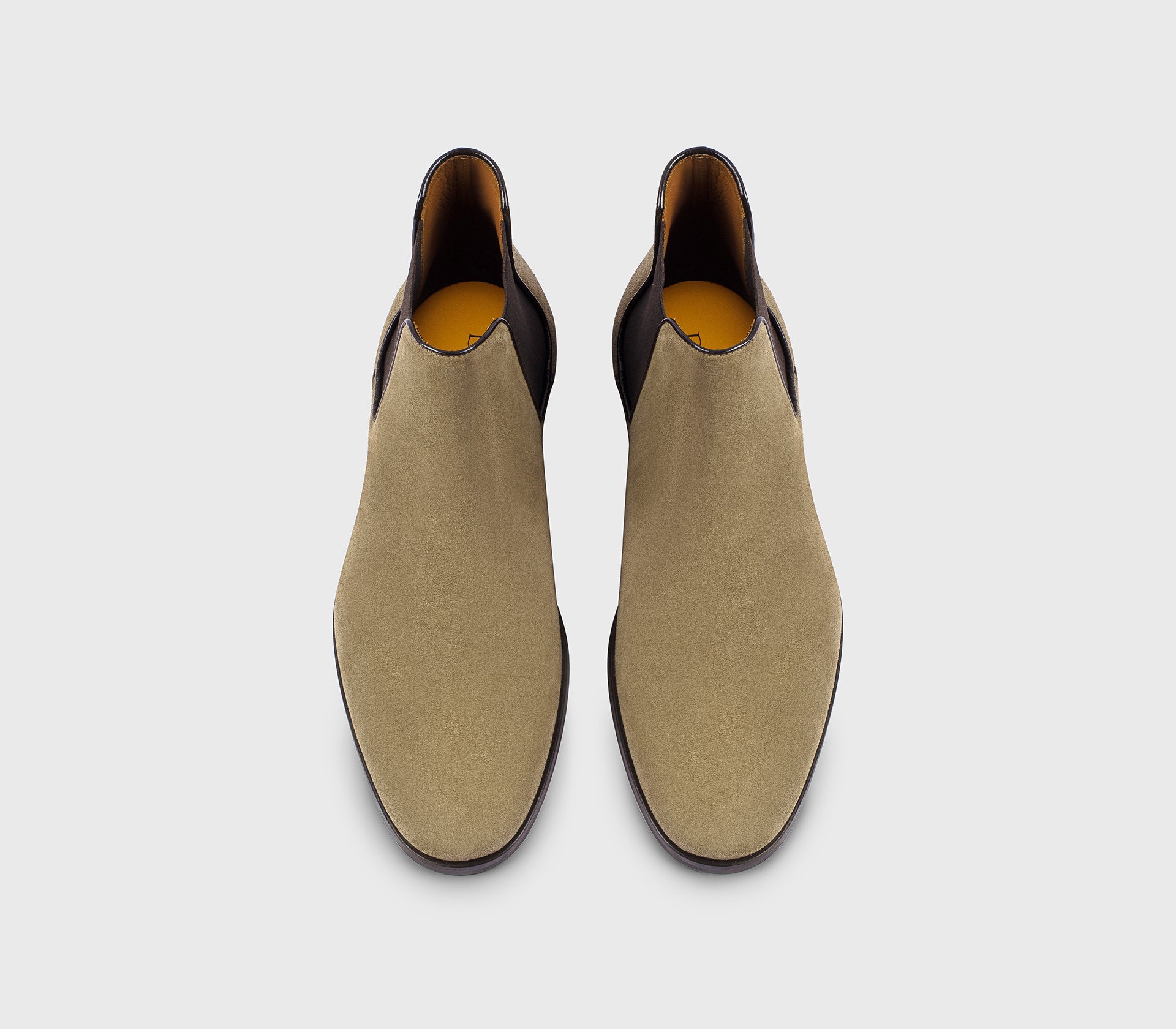 Cocoa-coloured suede ankle boot