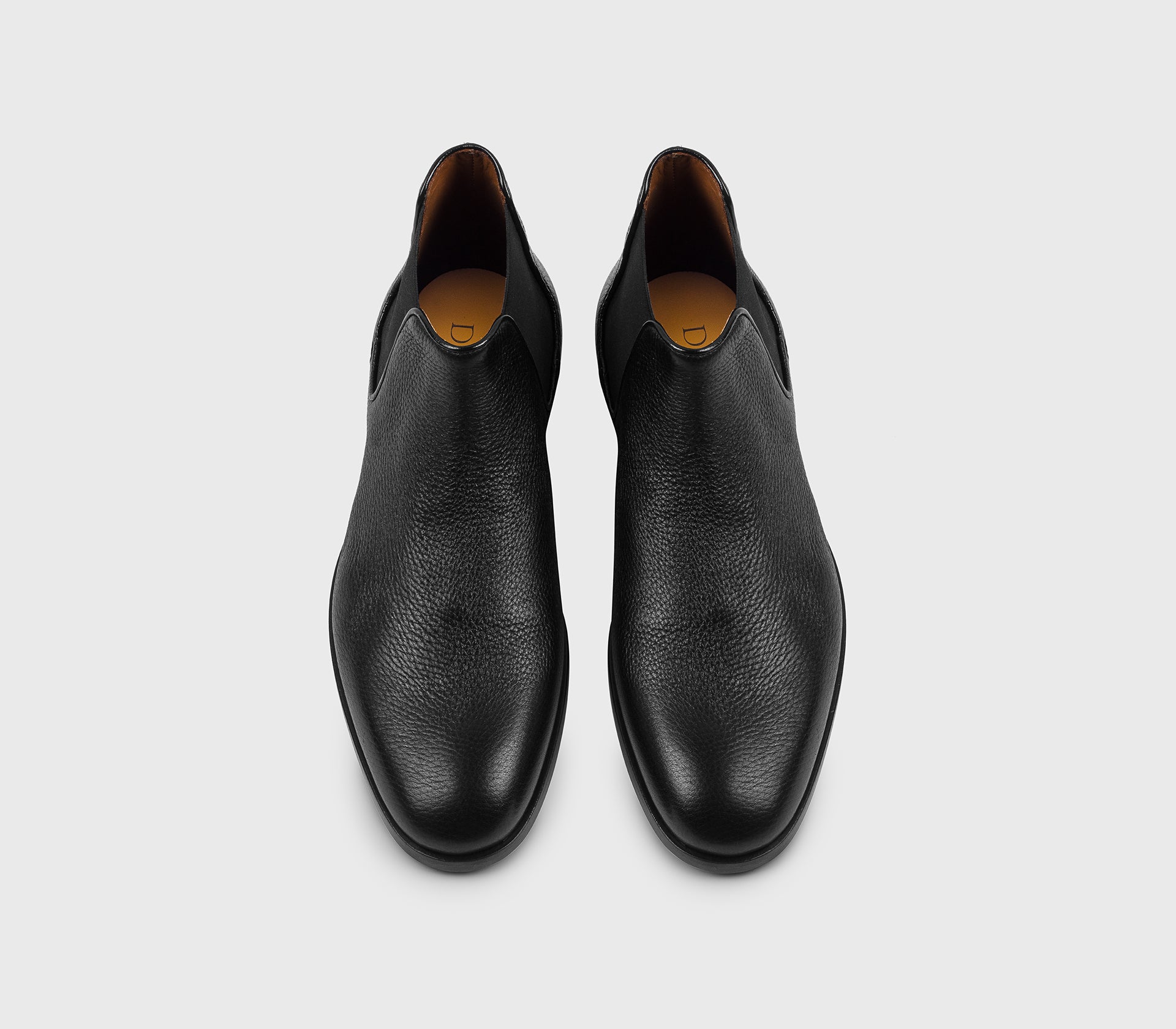 Black deerskin ankle boot
