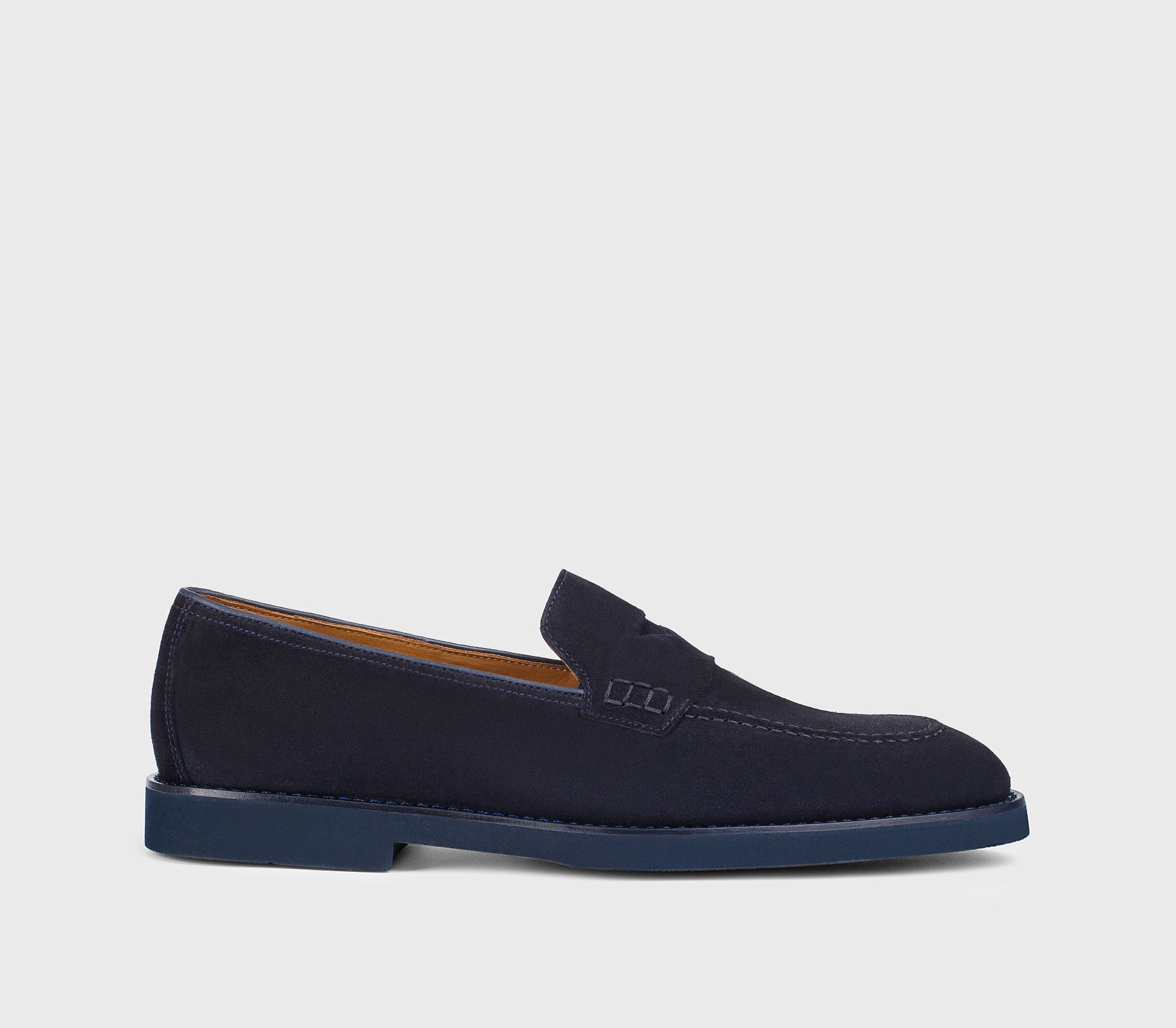 Mocassin en daim bleu