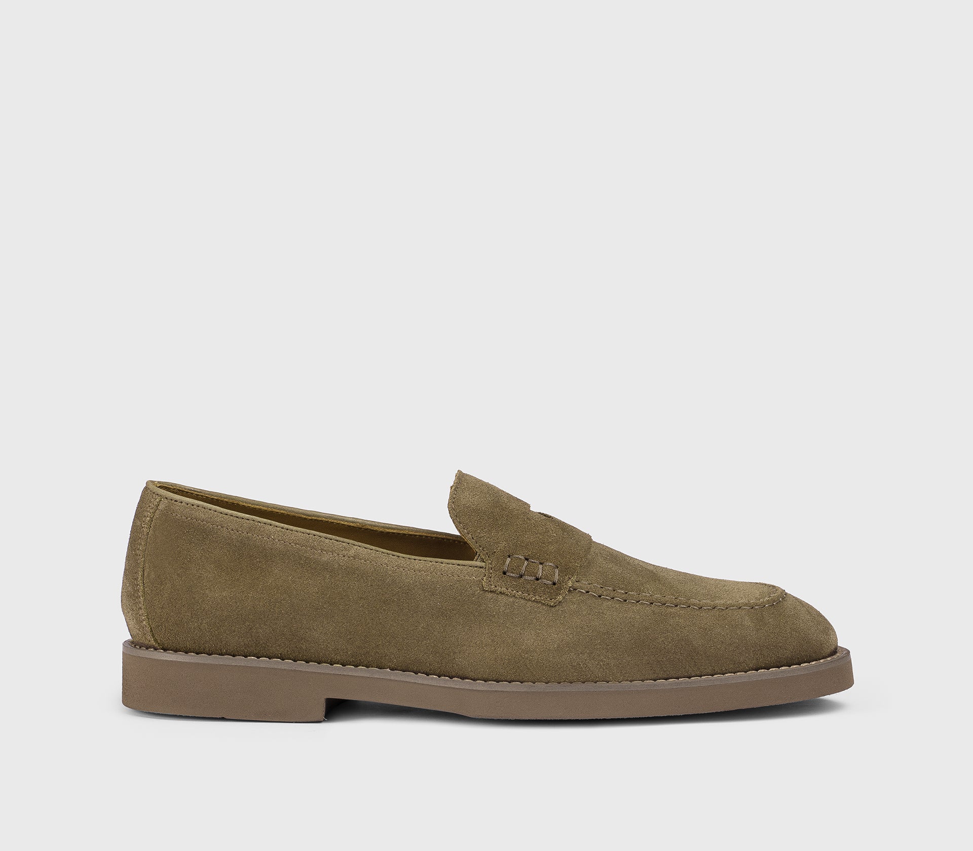 Cocoa-coloured suede loafer