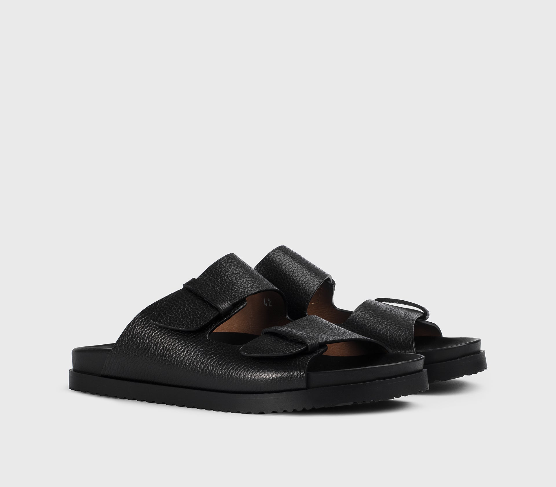 DU3297NECKPF704NN00 - Sandalo con doppia fascia in pelle nero