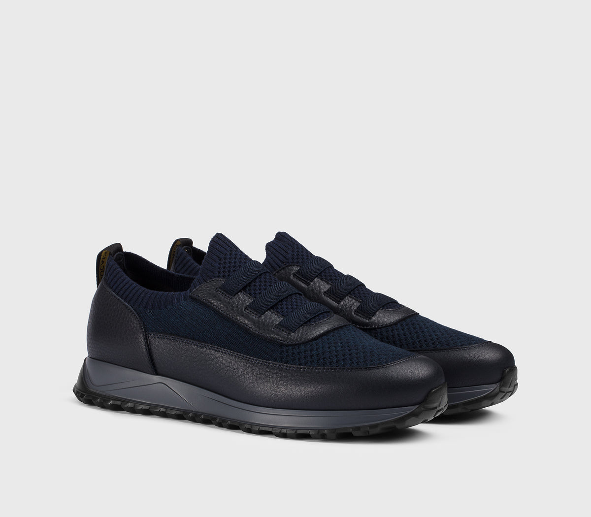 DU3318SYDNPX783RB32 - Sneaker in pelle e merinos blu e nera