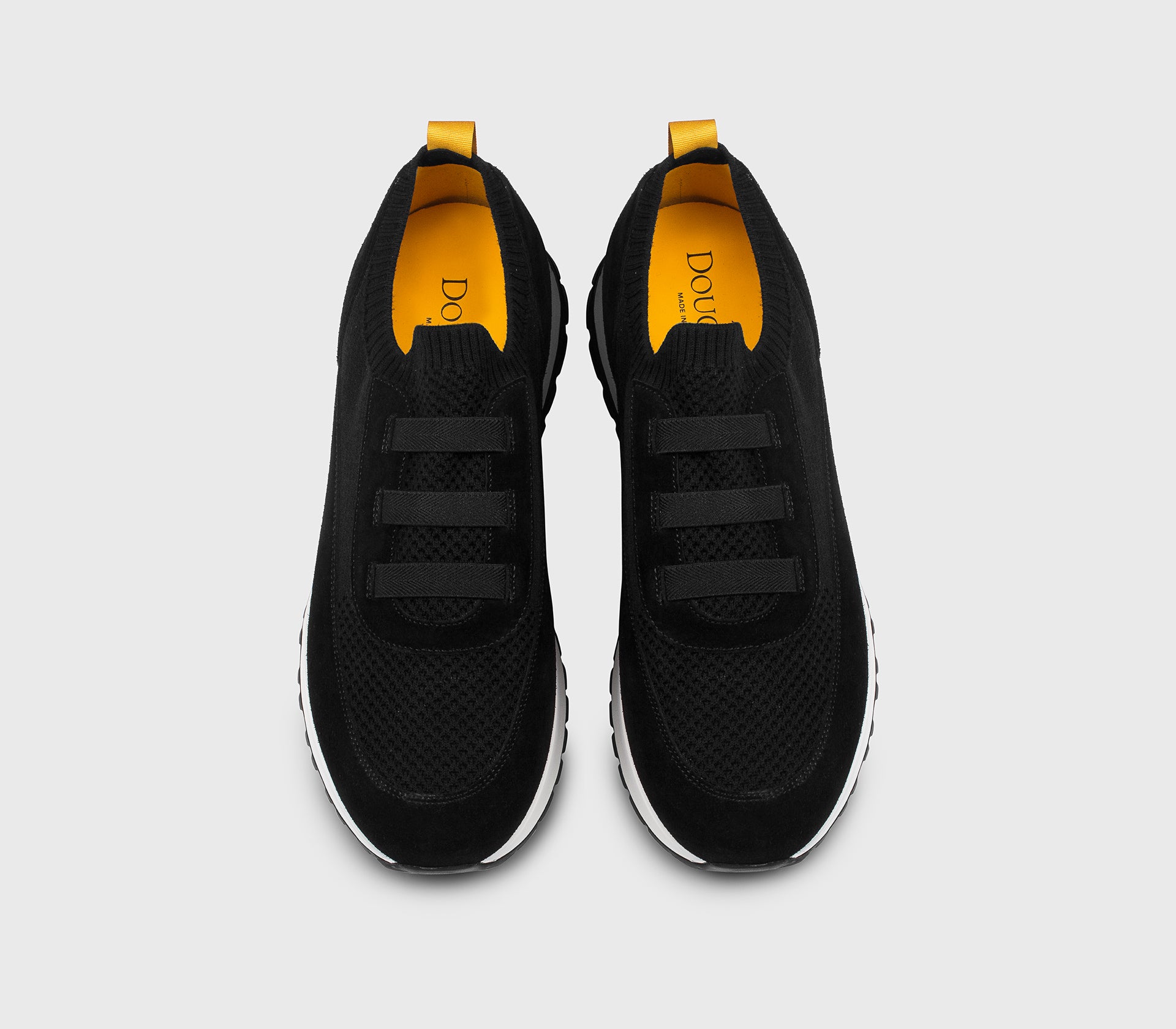 Кроссовки из технической ткани и замши, чёрные