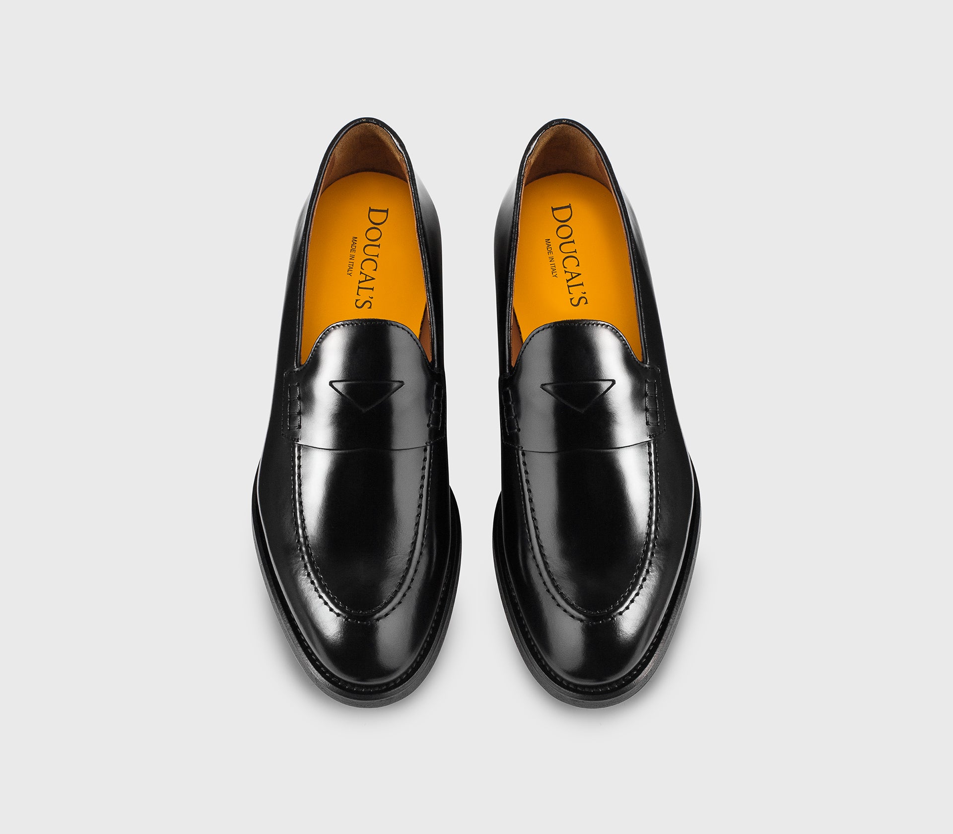 Black leather loafer