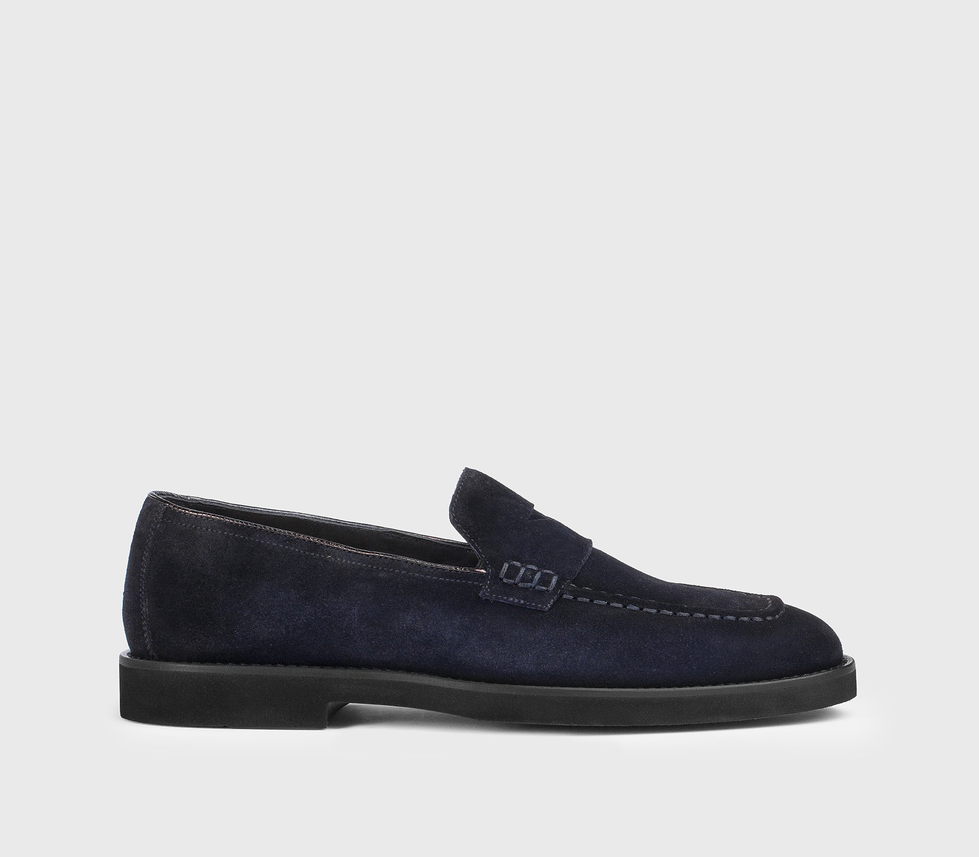Blue suede loafer