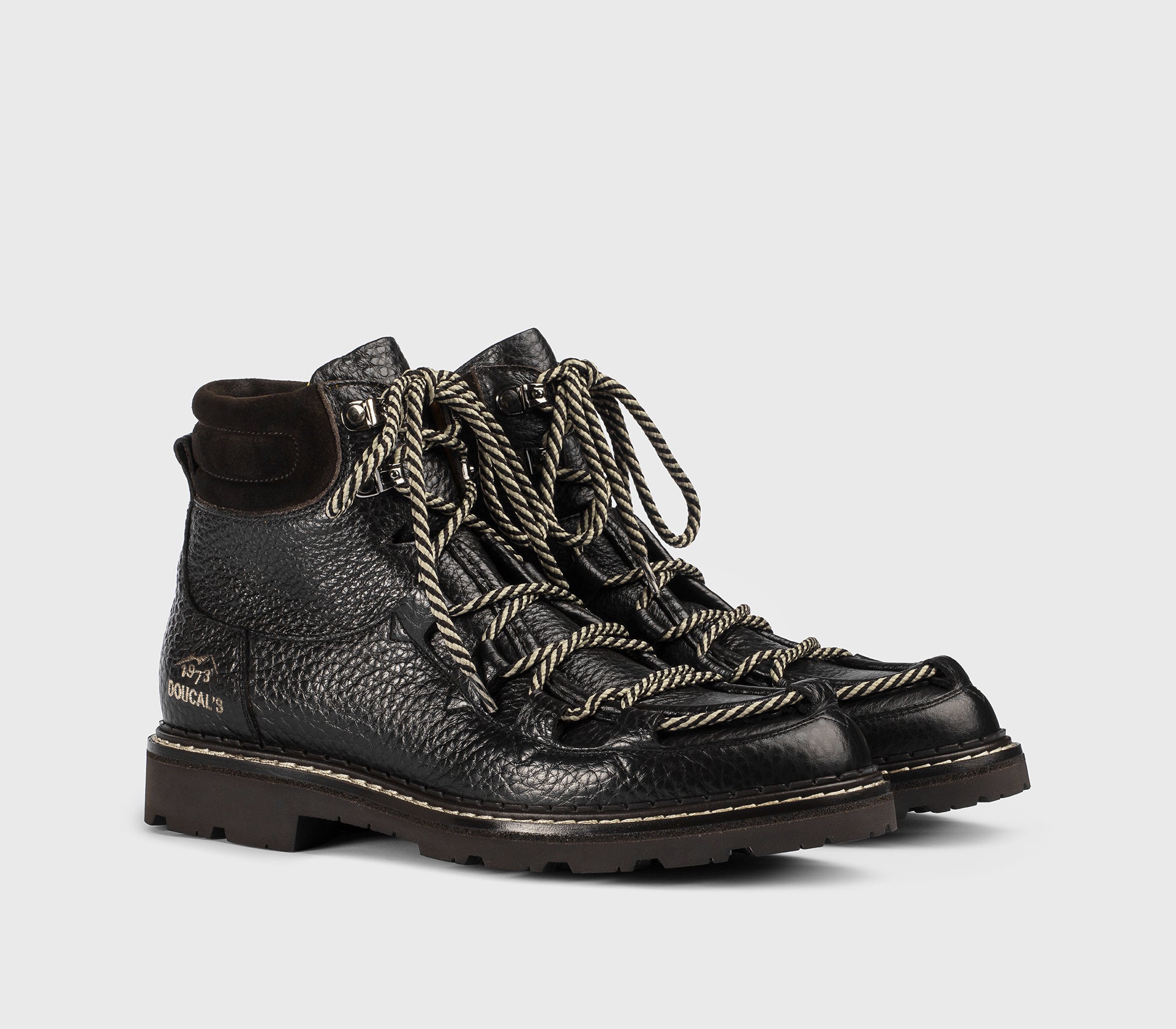 Dark brown leather Belvedere lace-up ankle boot