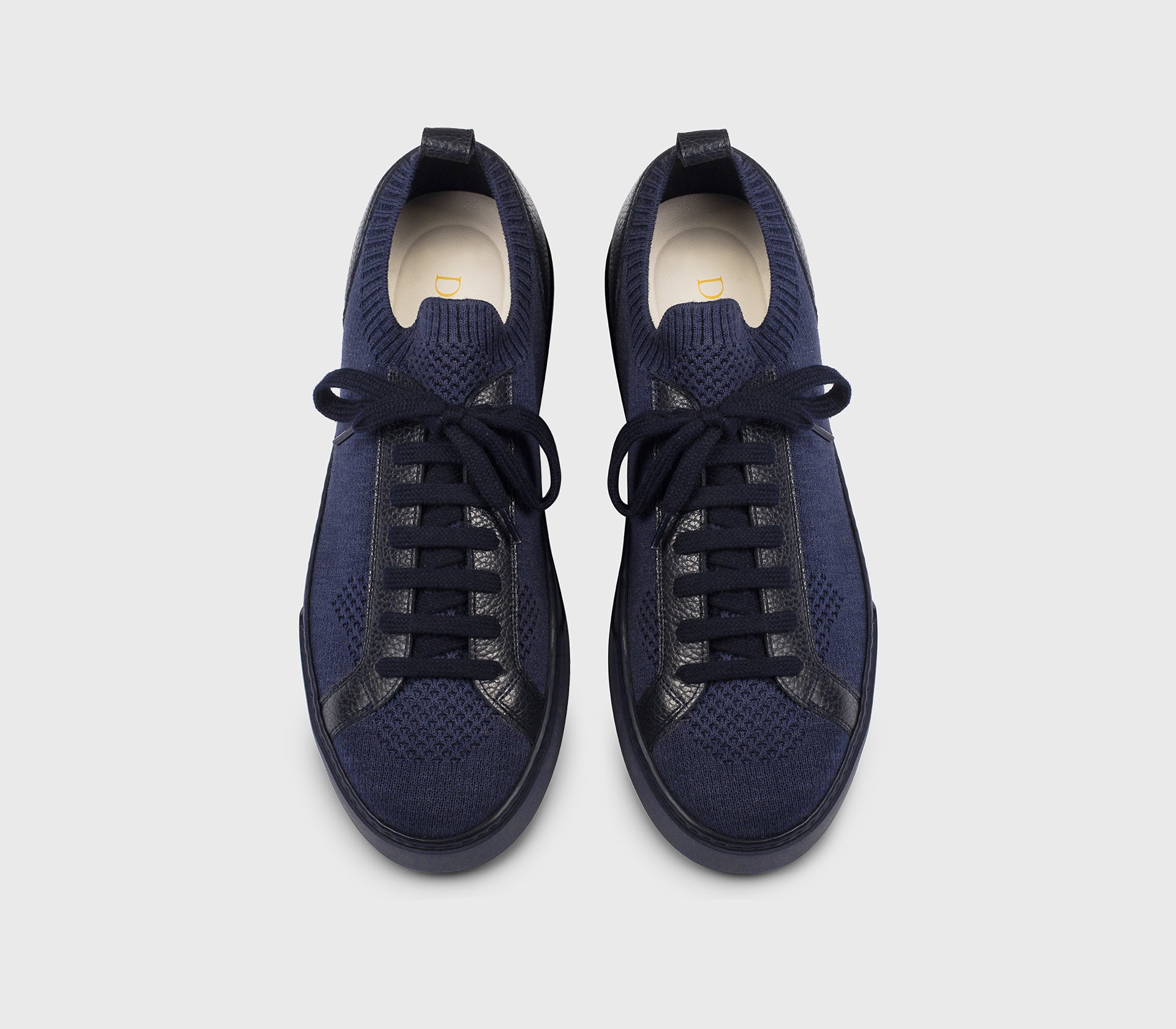 Кроссовки из технической ткани и кожи, синие