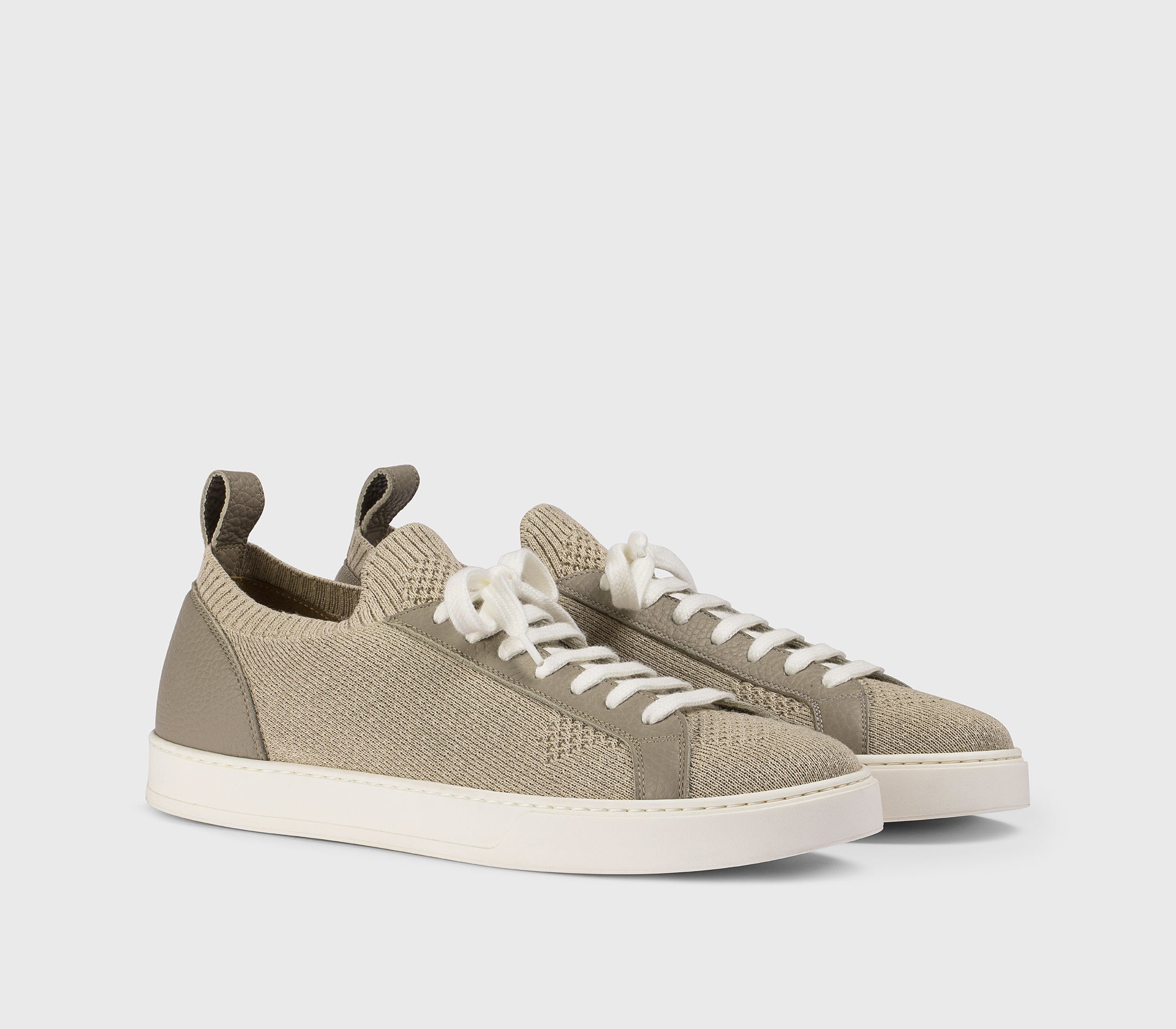 DU3381SPENPZ830EM05 - Sneaker in tessuto tecnico e pelle taupe