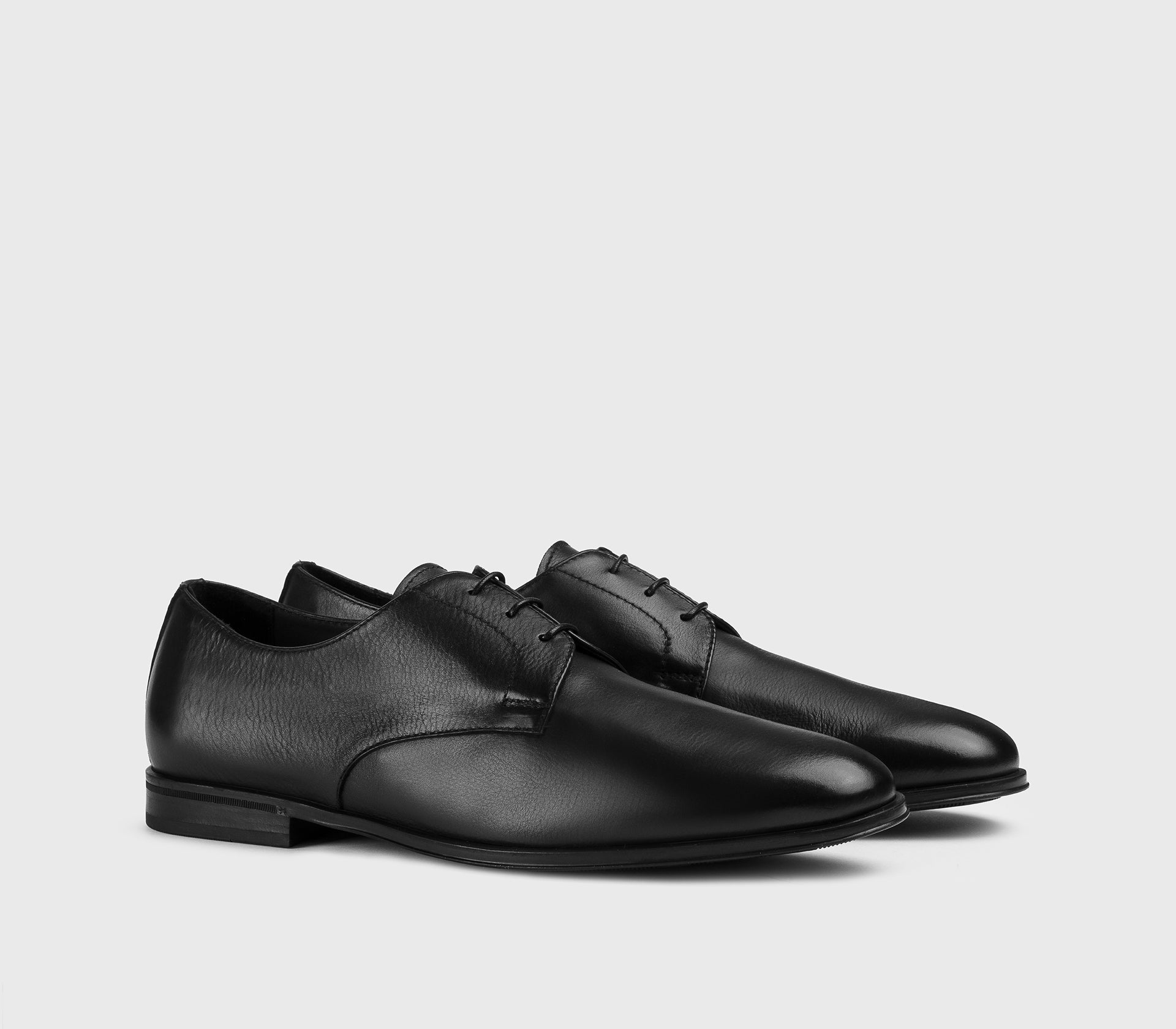 Black leather lace-up