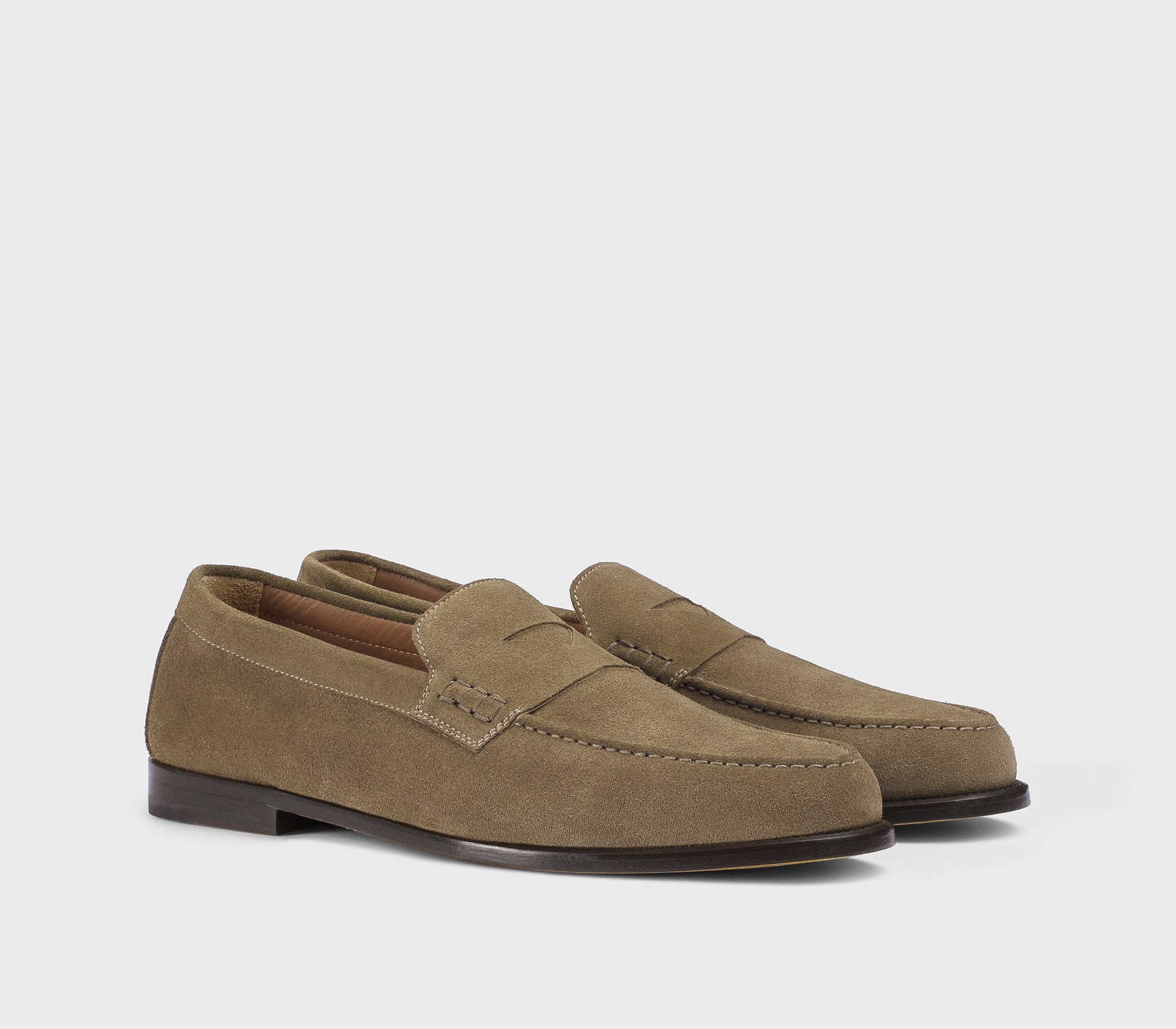 Moss-coloured suede “Mario 50” loafer