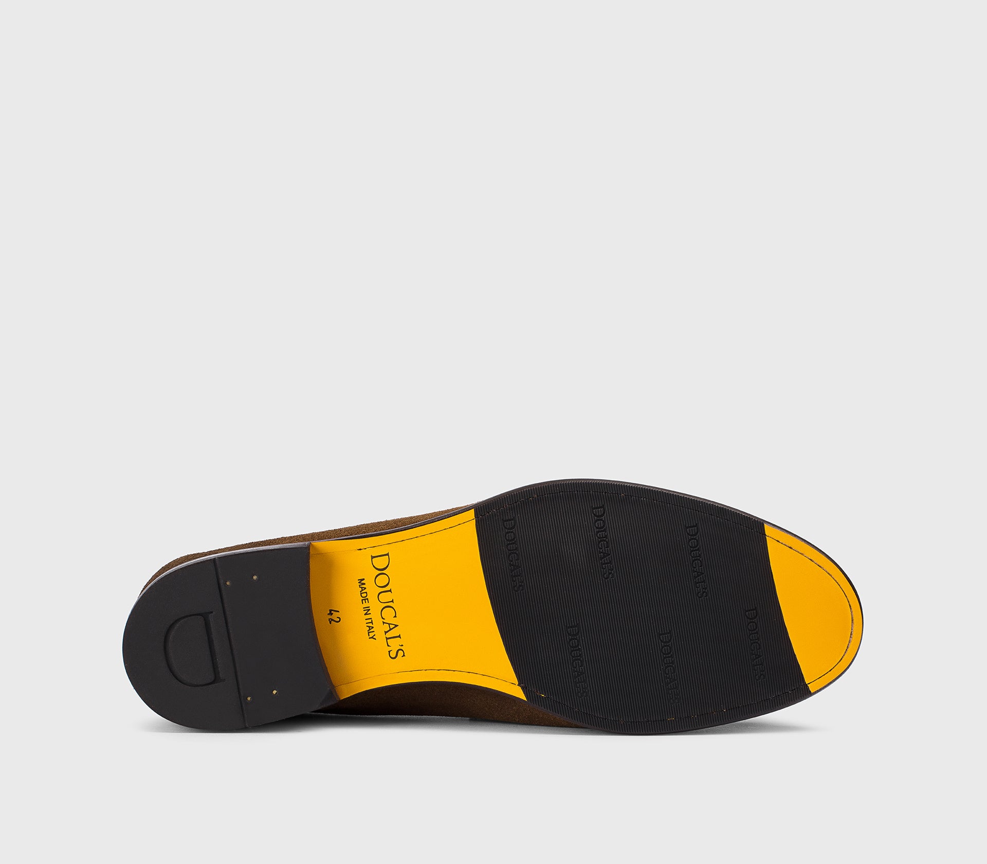 “Snuff” brown suede loafer with tassels and fringe