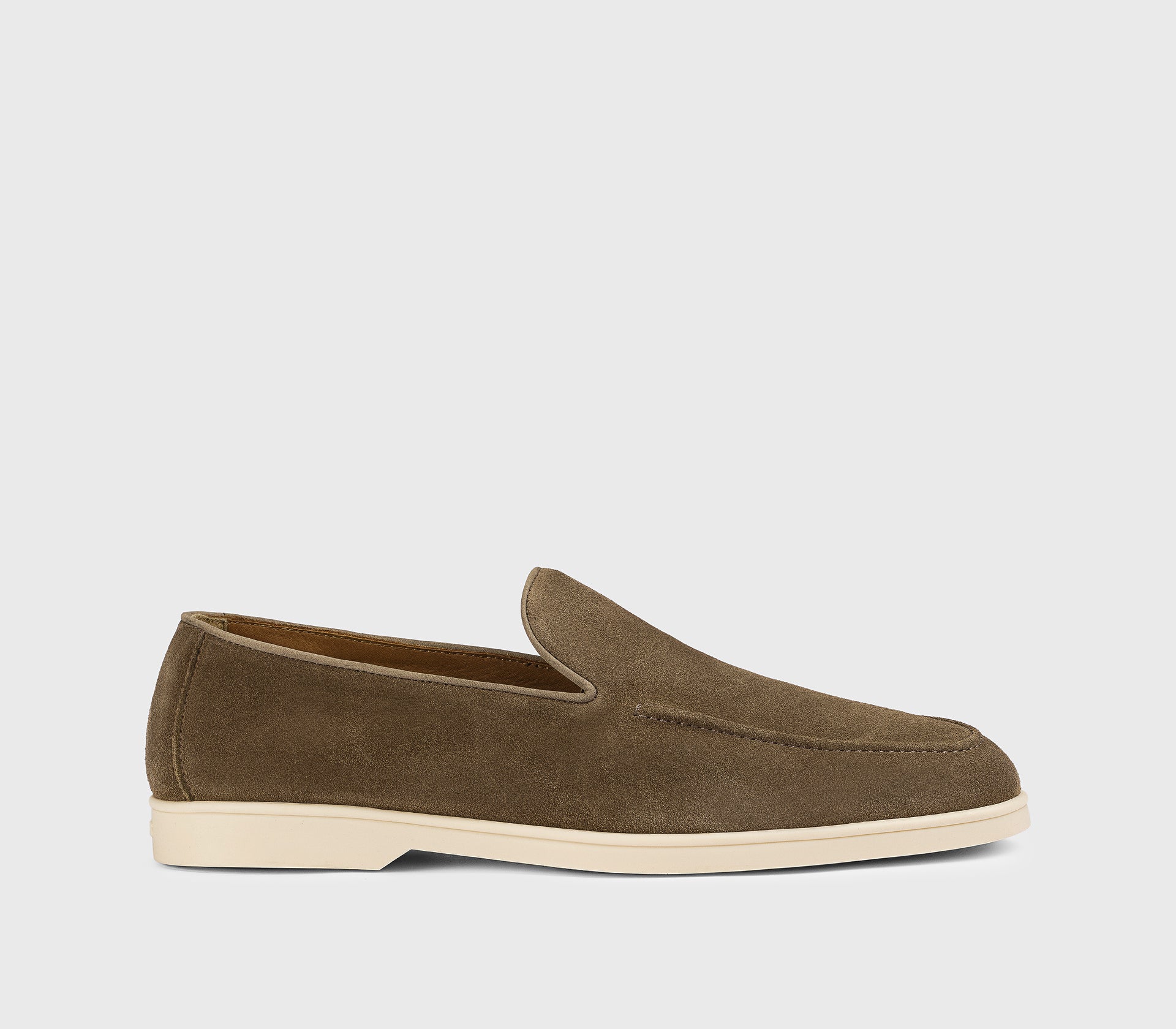 Cocoa-coloured suede loafer