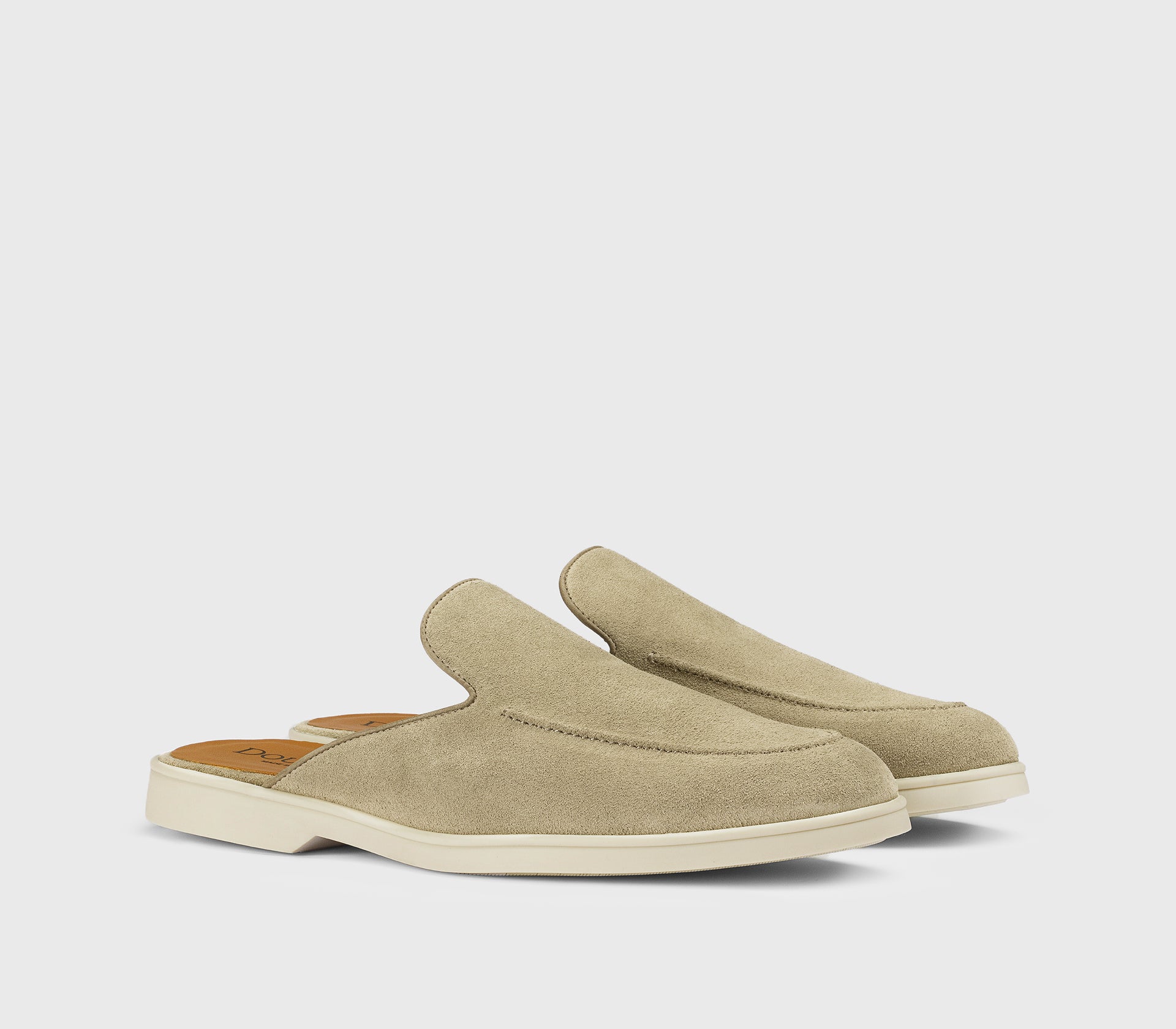 Мюли из замши в песочном цвете