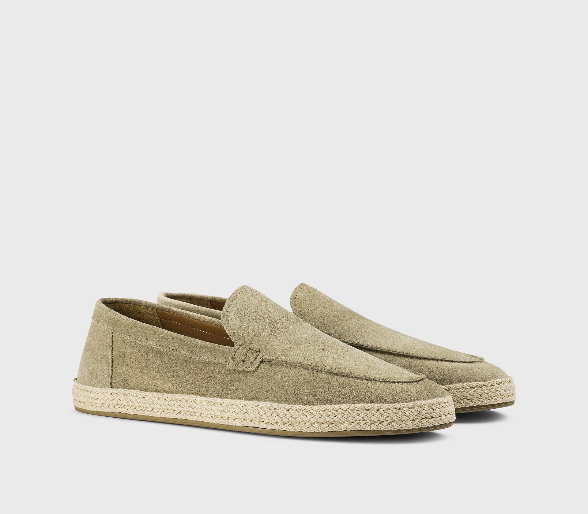 Sand-coloured suede espadrilles