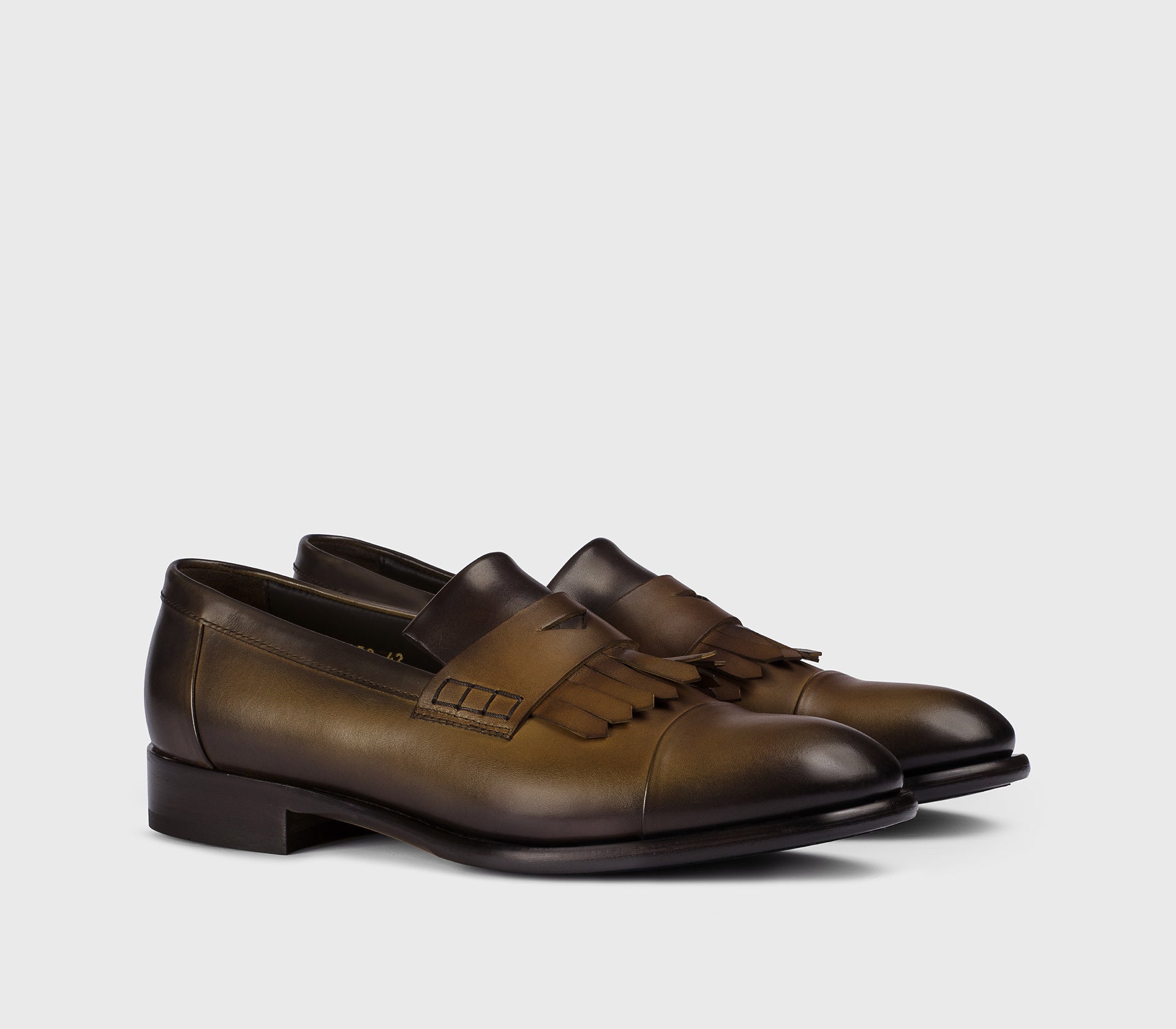 DU3478FREDUF159TM45 - Mocassino con frangia in pelle marrone "wood"
