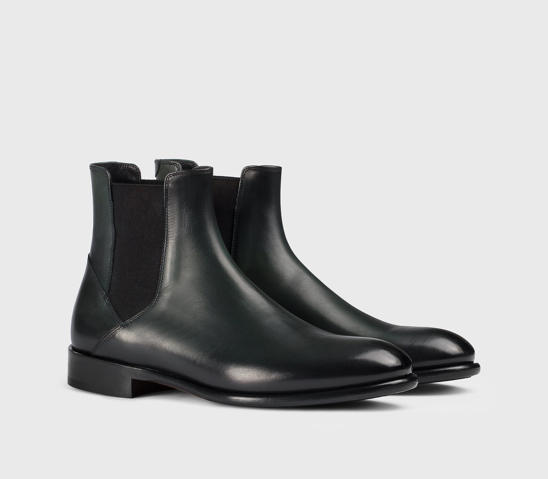 DU3480FREDUF159NV06 - Stivaletto in pelle verde "petrol"