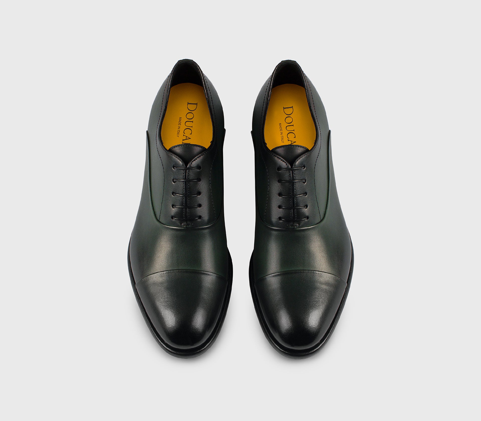 Oxford-Schnürschuh aus grünem Leder