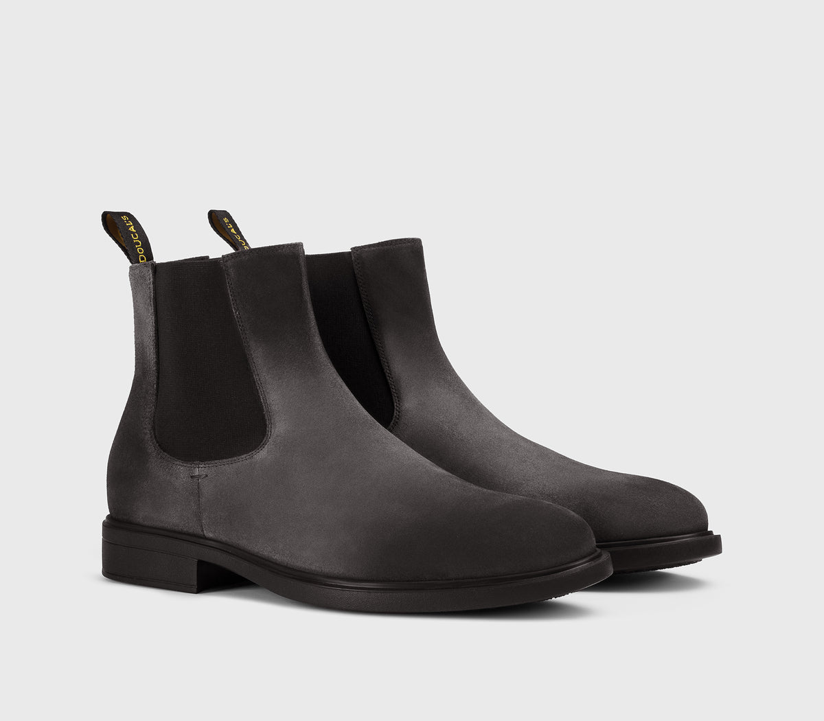 Stiefeletten aus anthrazitfarbenem Veloursleder